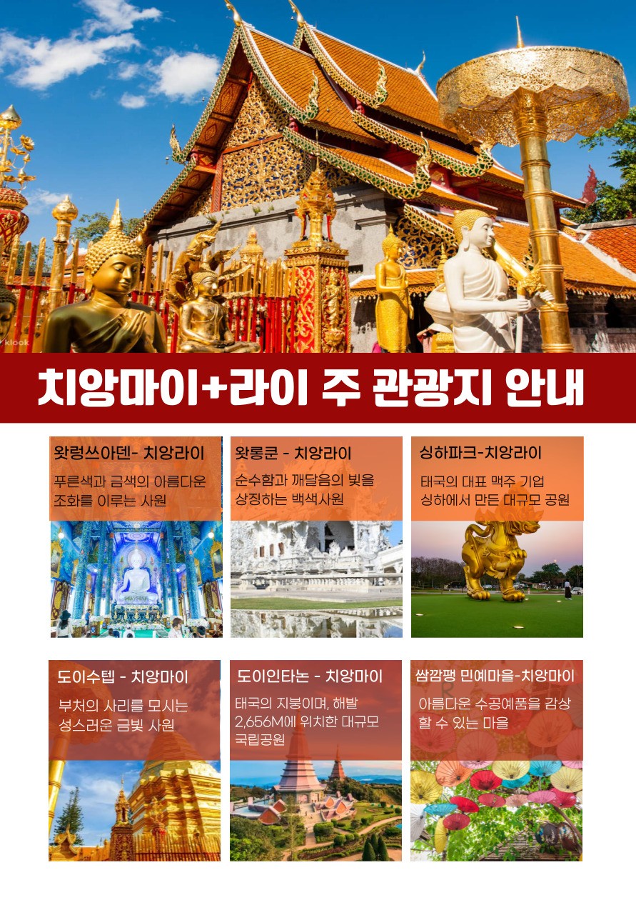 치앙마이 치앙라이 노팁노쇼핑 5성업그레이드 망고도시락 미쉐린 레스토랑 특식