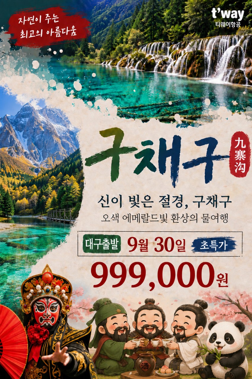 성도 구채구 단하루 초특가 황룡 핵심일정 전통투어