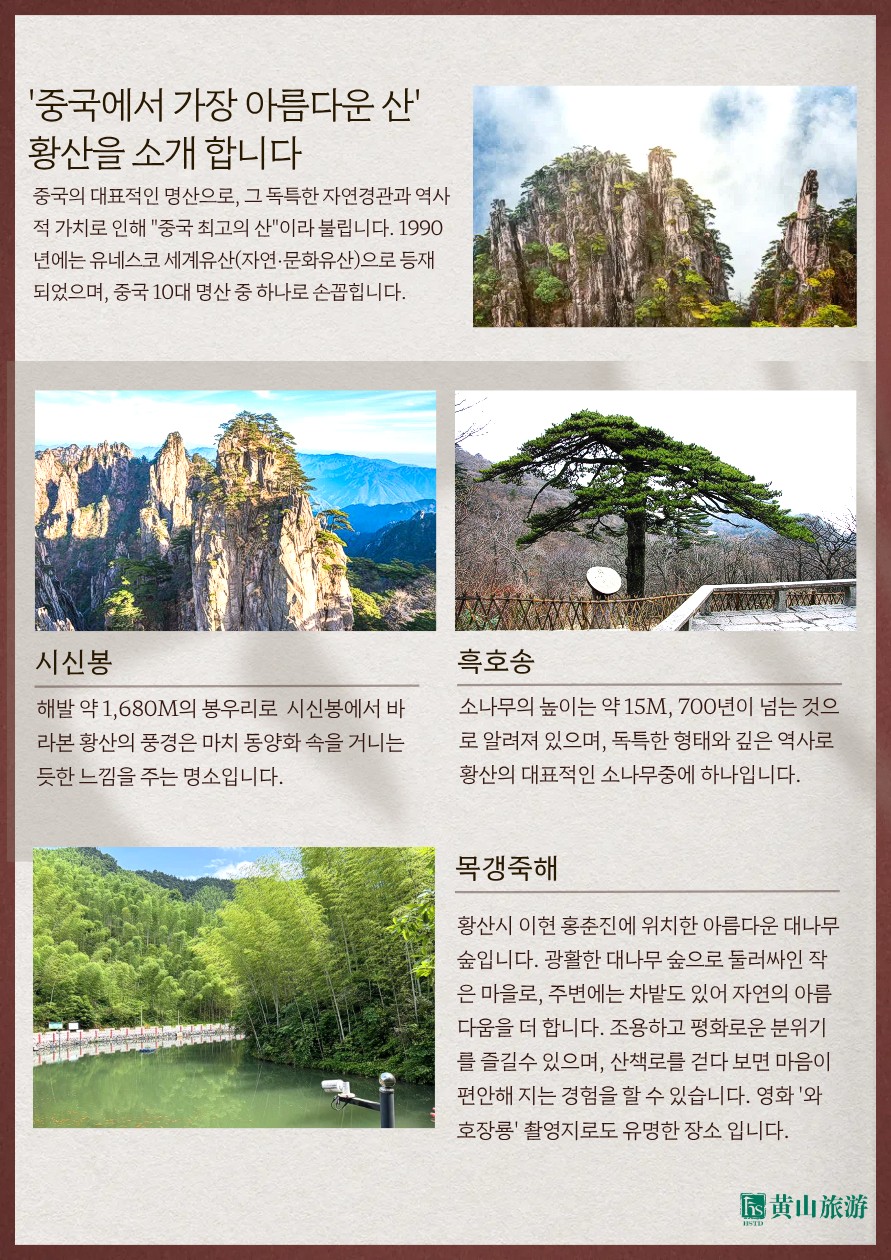 황산 노팁노옵션 산아래숙박 vs 노노노쇼핑 산위숙박 삼청산