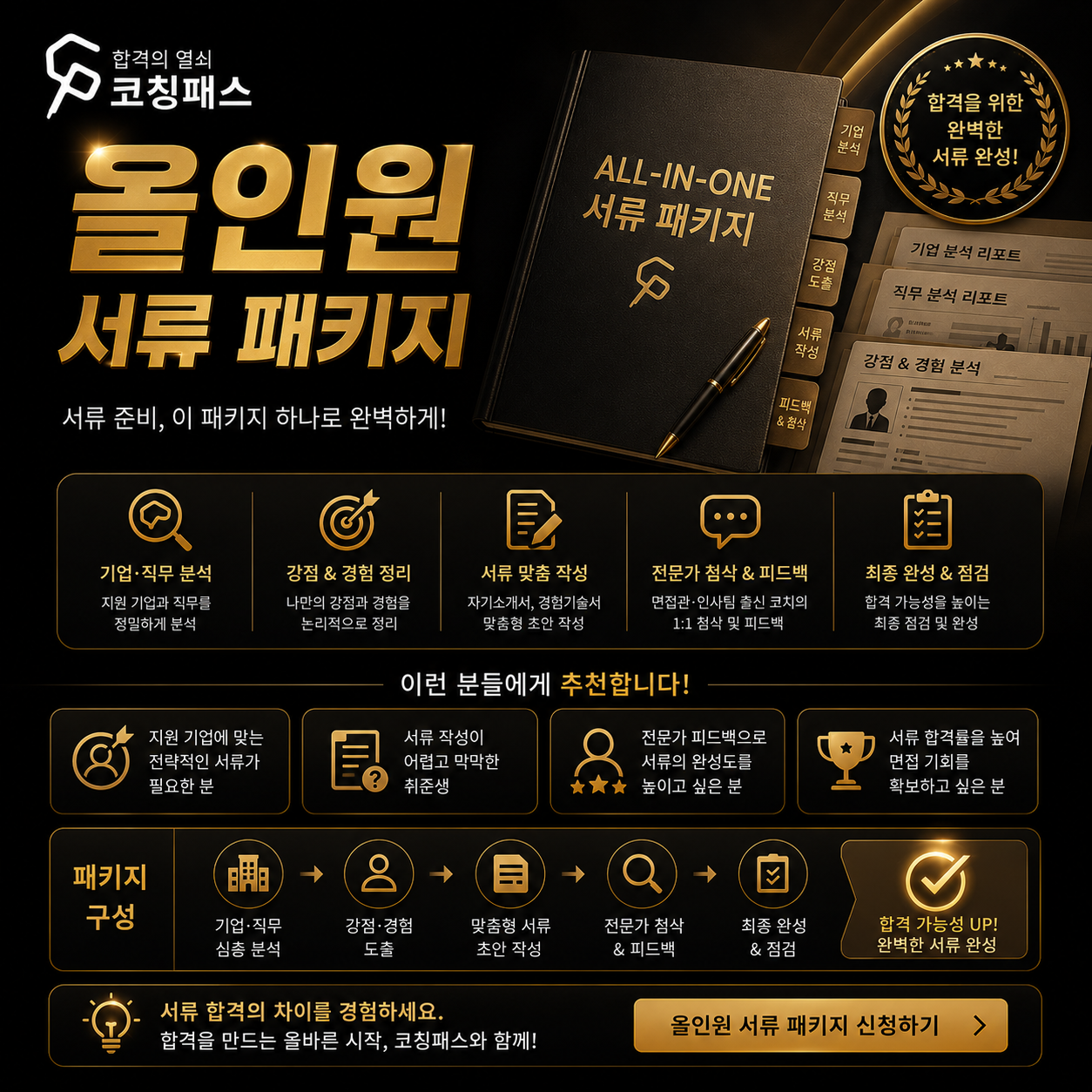 올인원 서류 패키지 (서류 코칭 2시간 + 무제한 서류 첨삭)