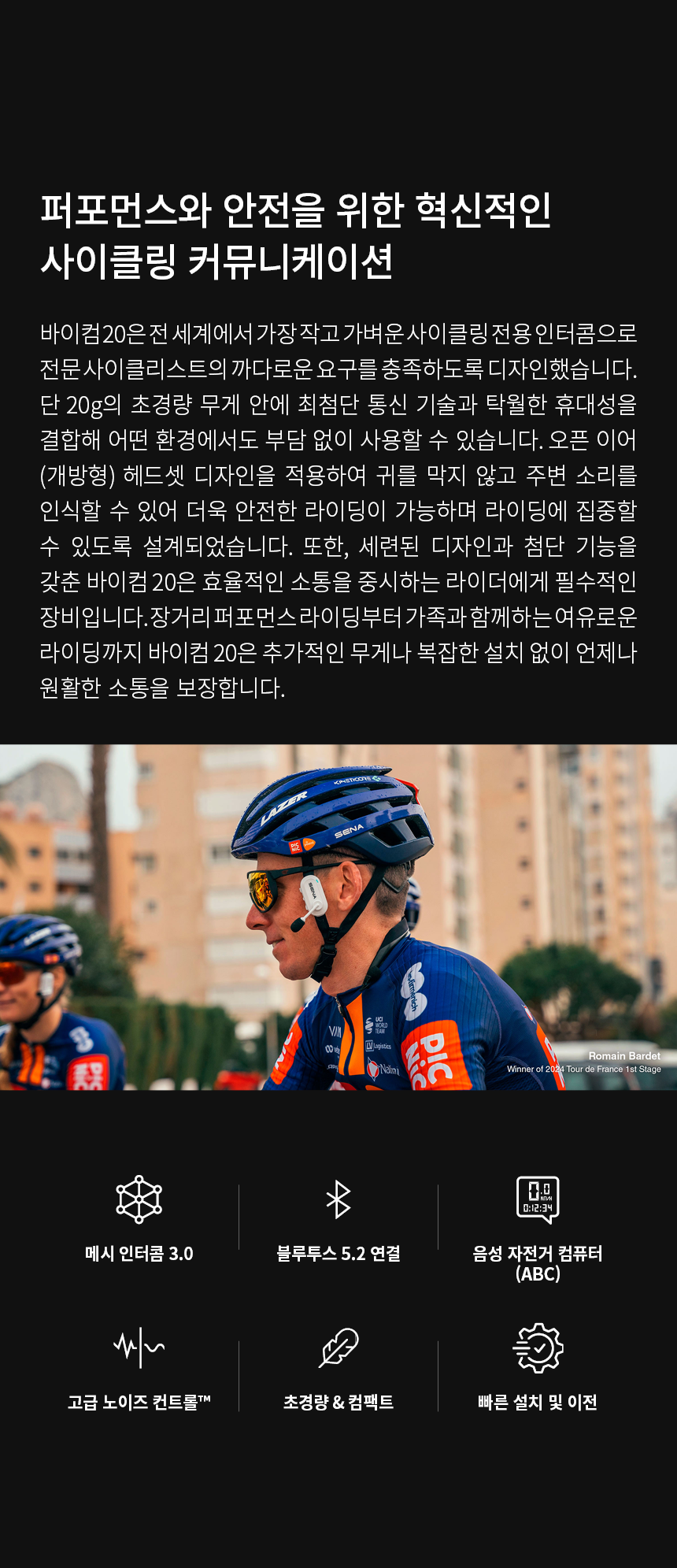 바이컴20듀얼팩, 초소형 메시 인터콤 헤드셋, 자전거 통신장비
