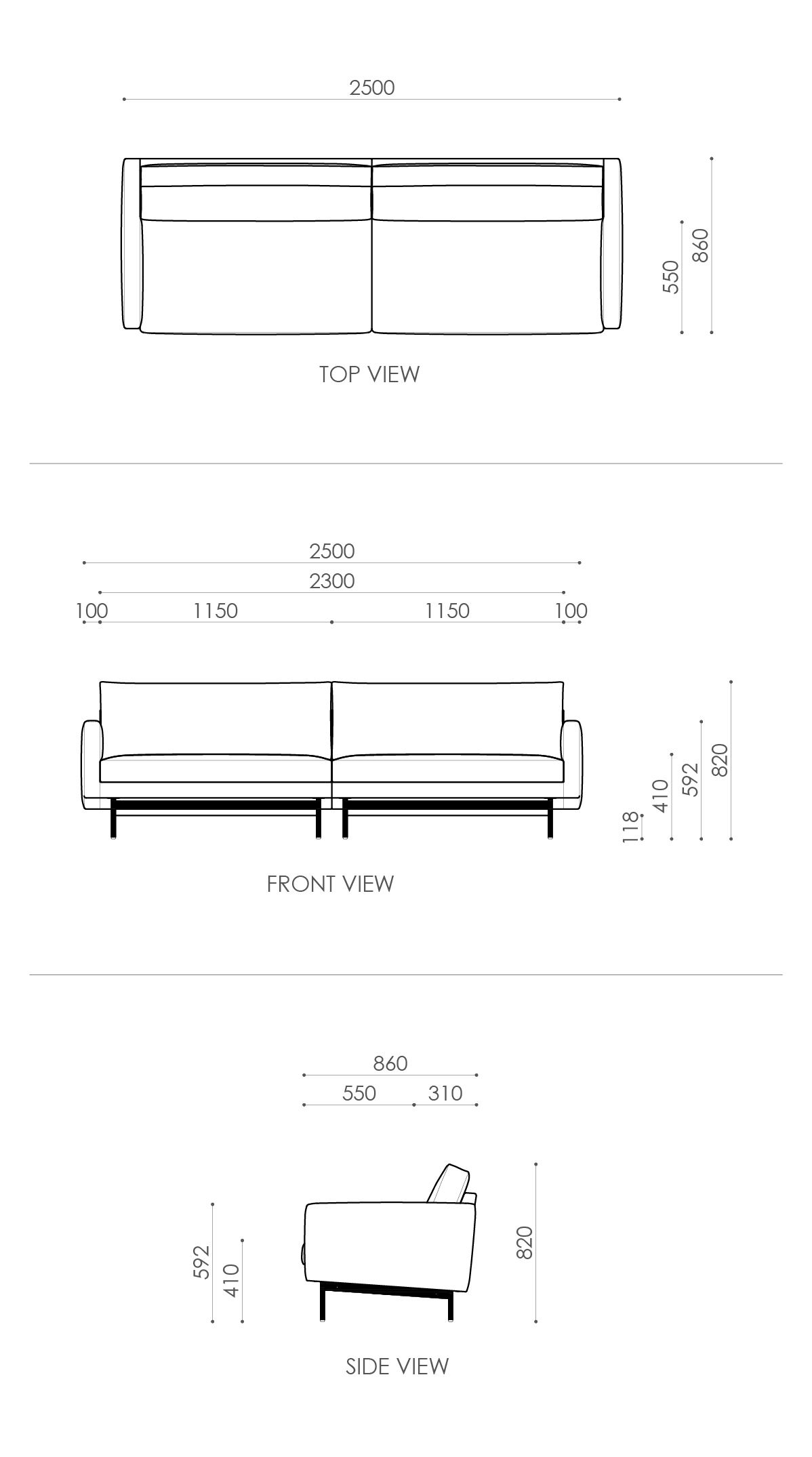 HEI MODULE SOFA 2500 (분리형)