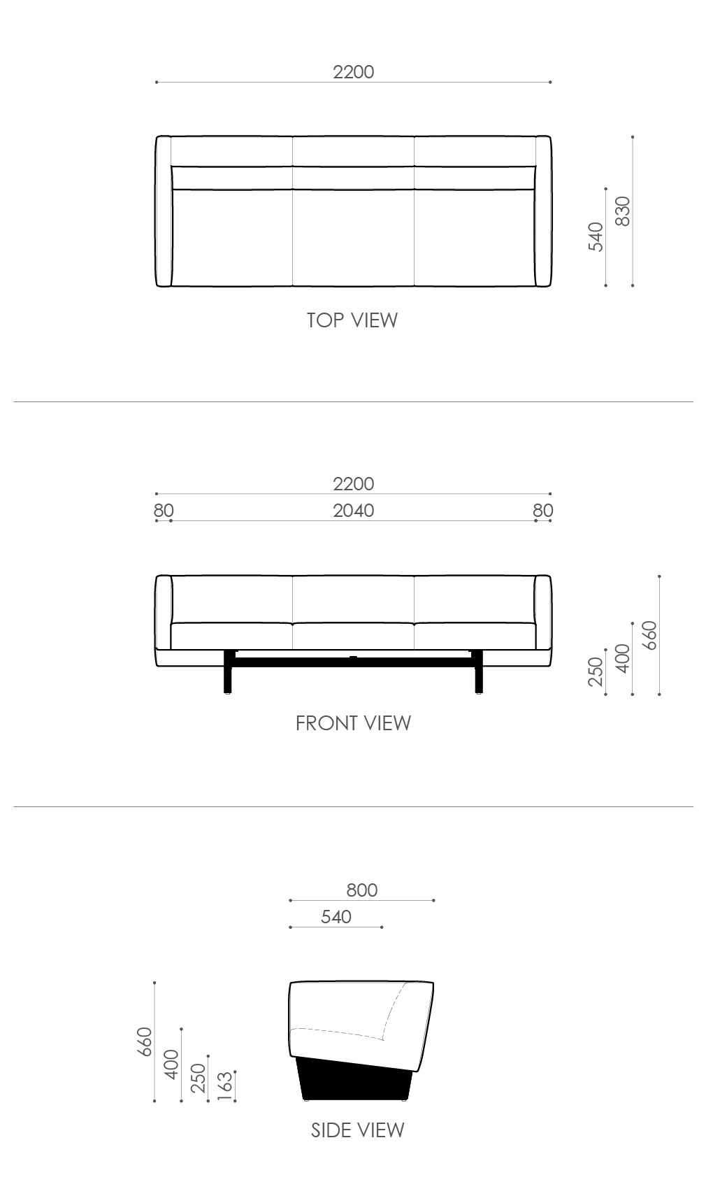 OBJ SOFA 2200 (3인 일체형)