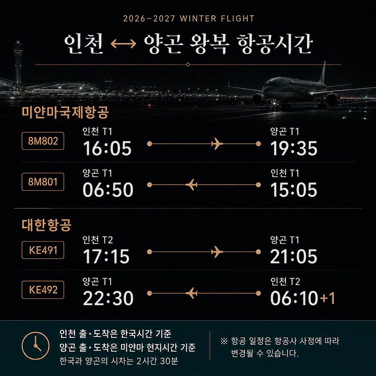 ✈️미얀마 황제 골프 대한항공
