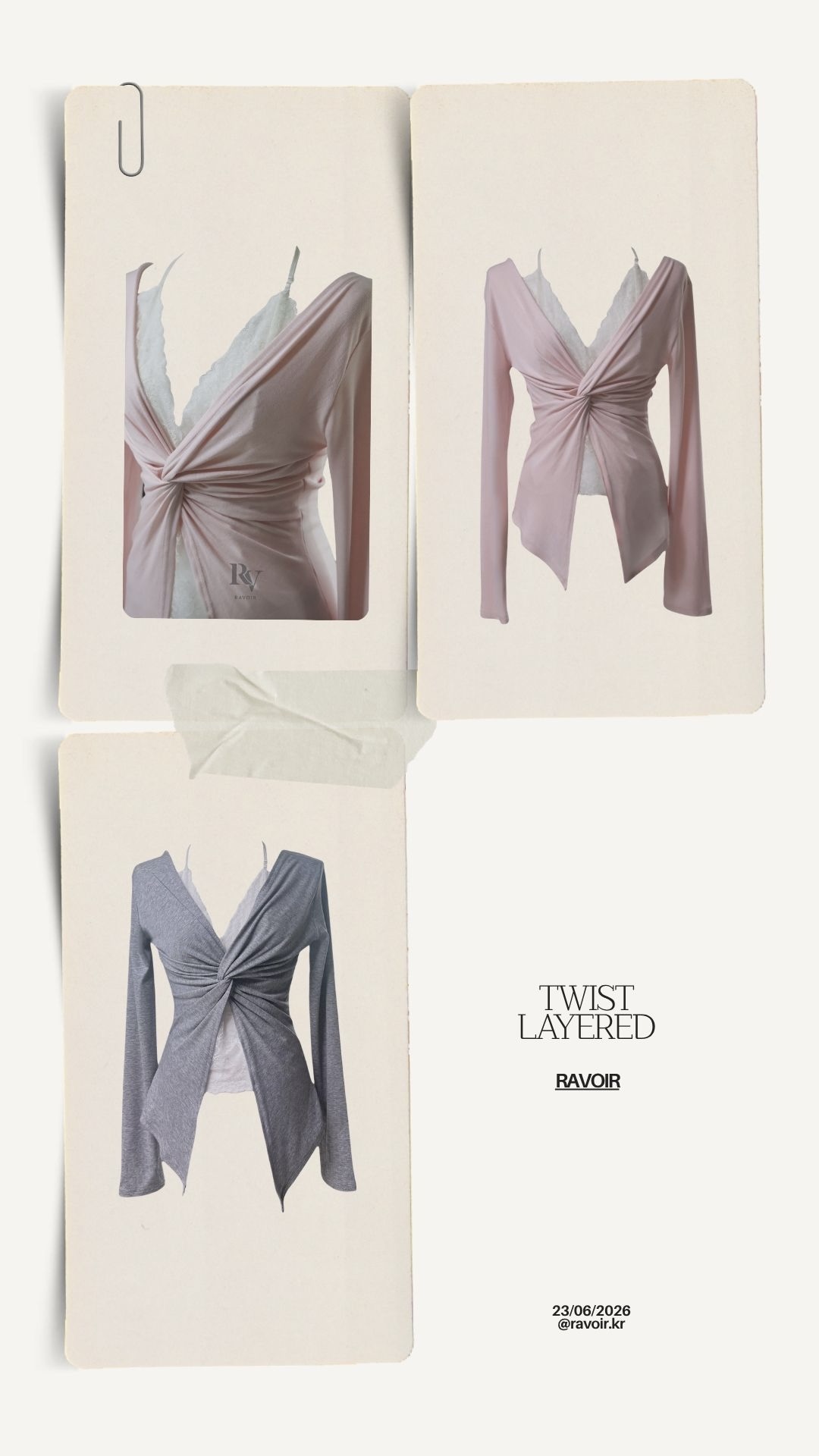 Twist layered top (4colors)
