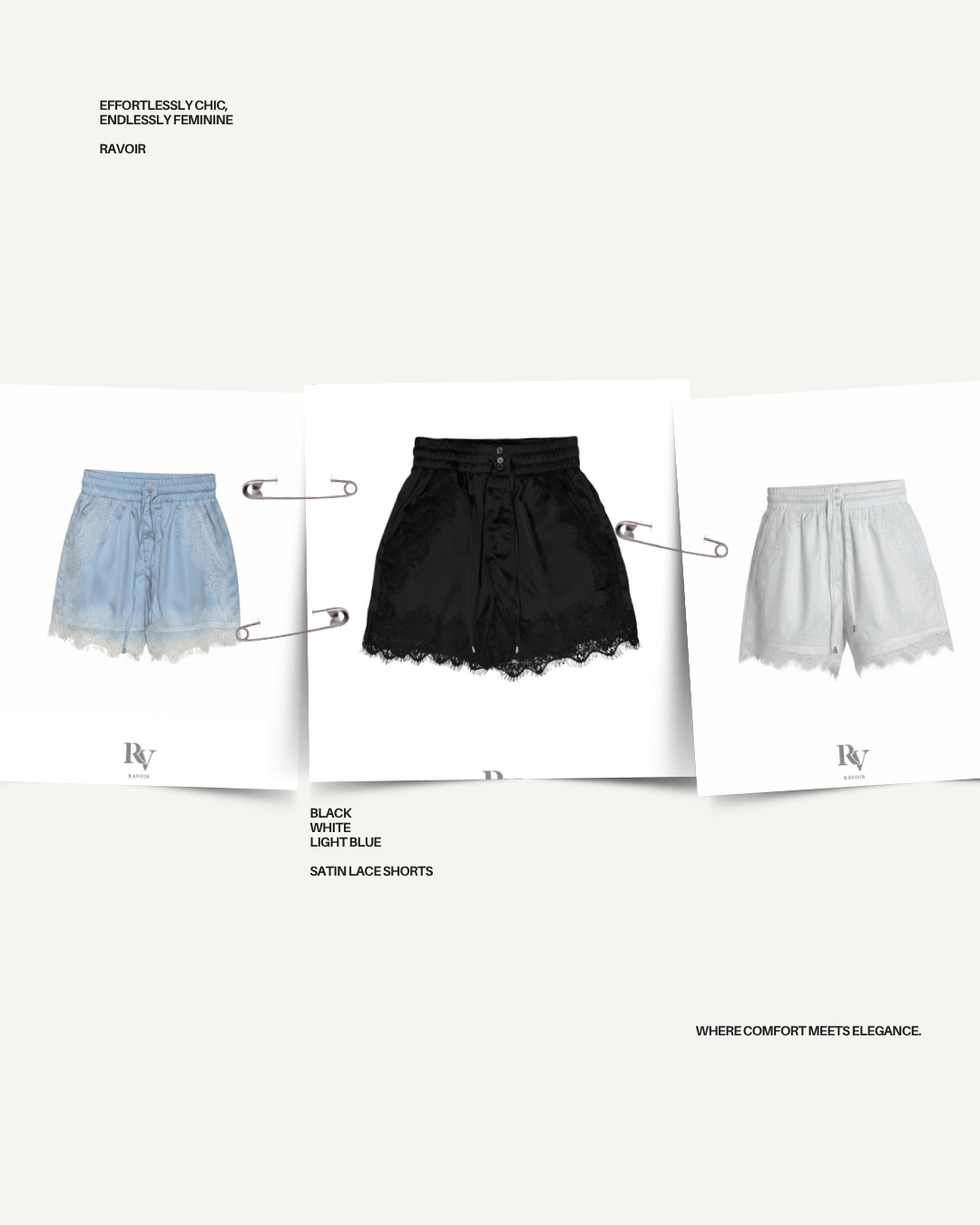 Satin lace shorts (3colors)