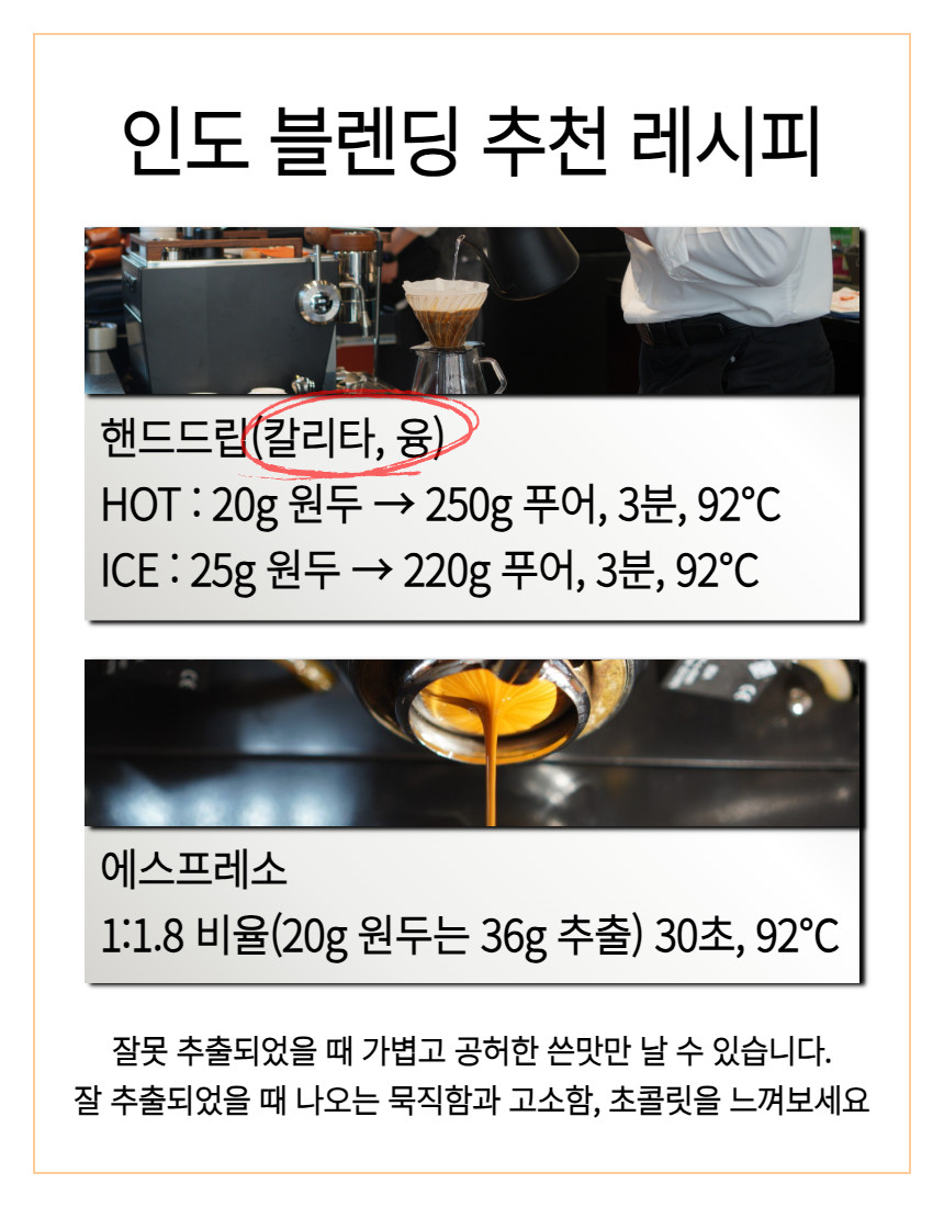 인도 블렌딩(중강배전), 견과류 고소함