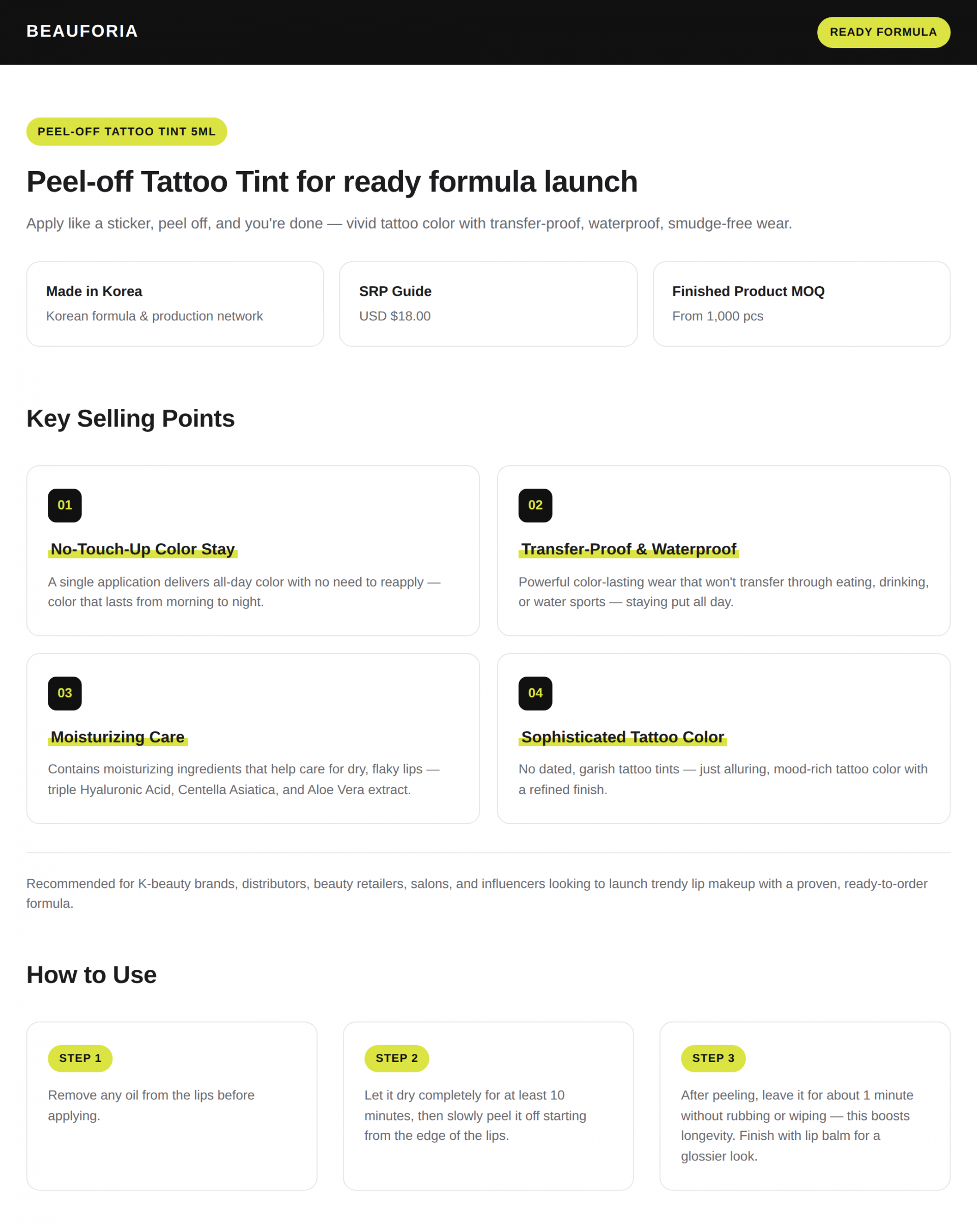 Peel-off Tattoo Tint 5ml