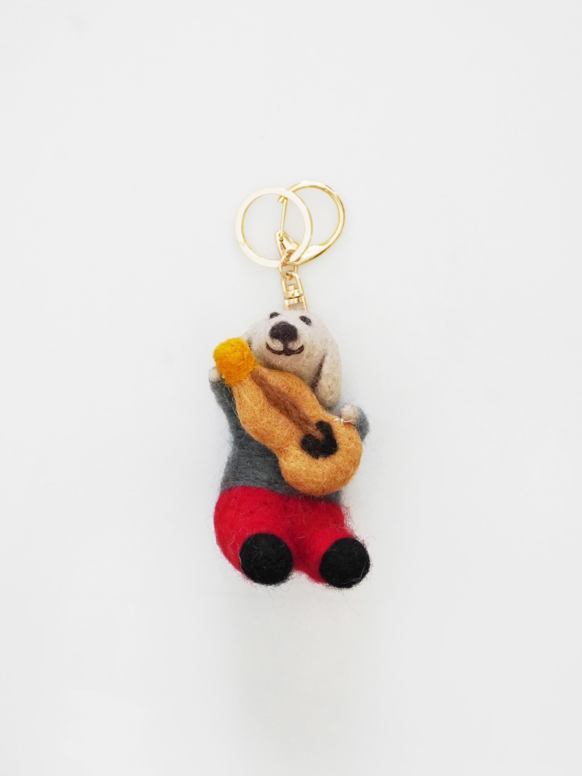 우쿠렐레를 든 강아지 Wool Keyring