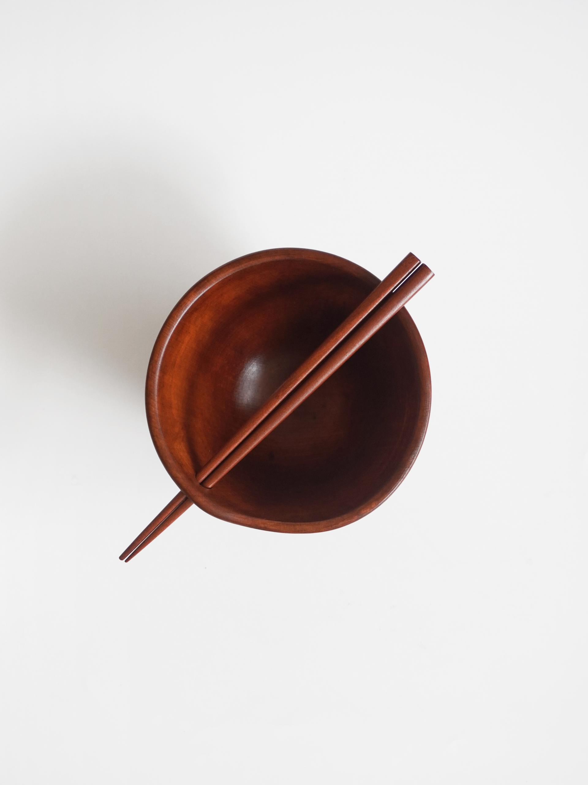 Wood Bowl & Chopstick Set
