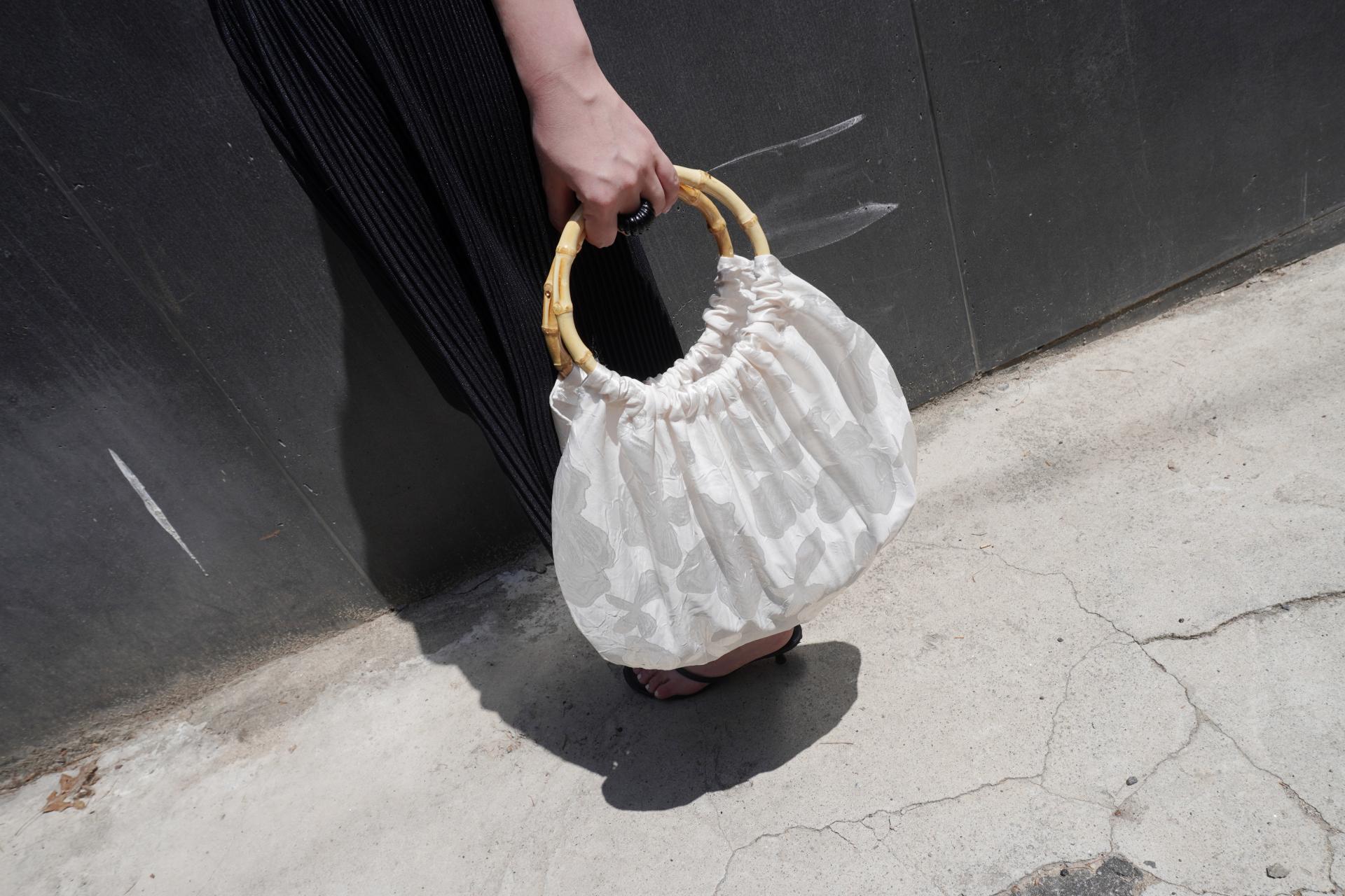 Glow Bamboo Handle Bag - White