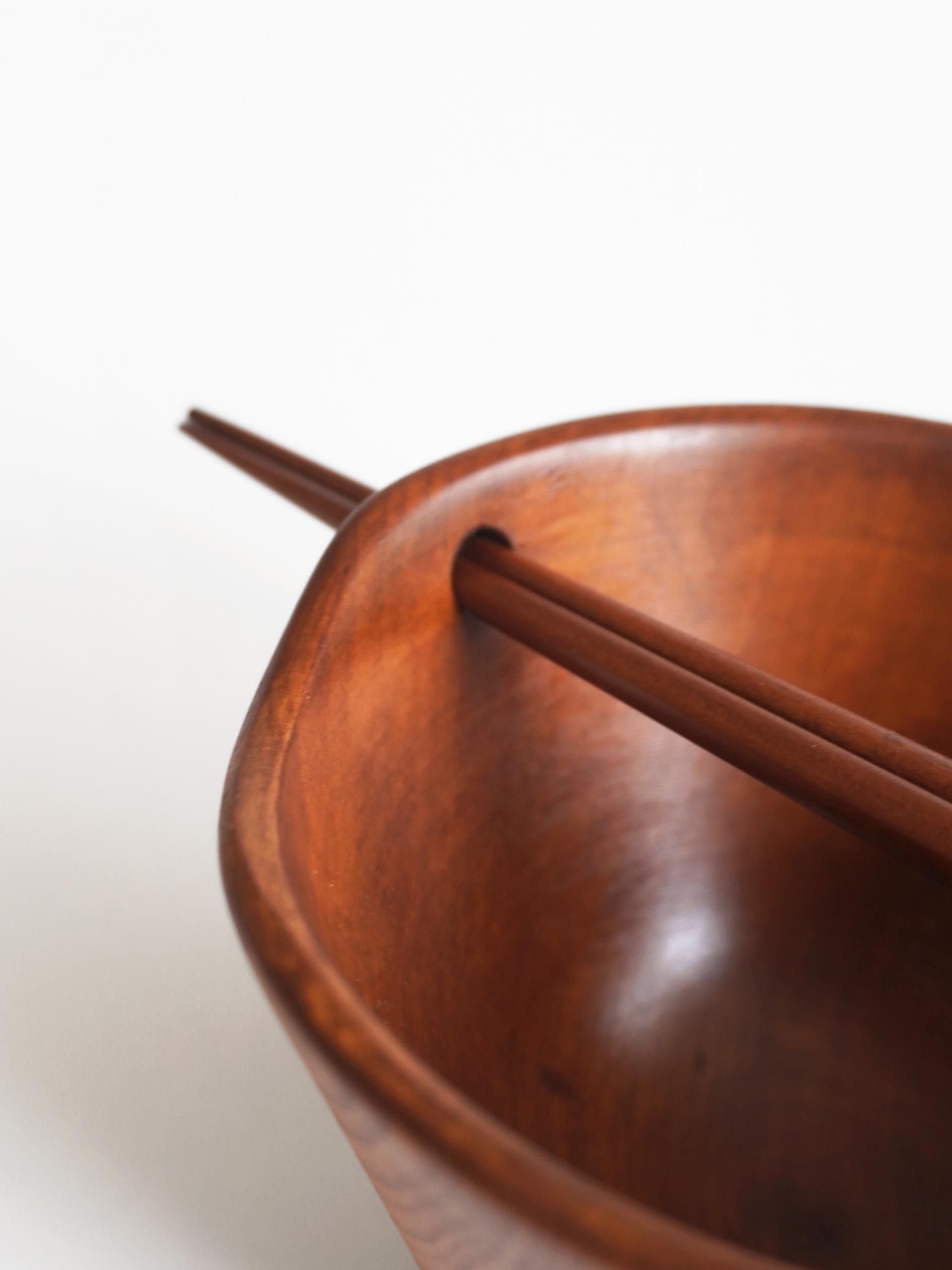 Wood Bowl & Chopstick Set