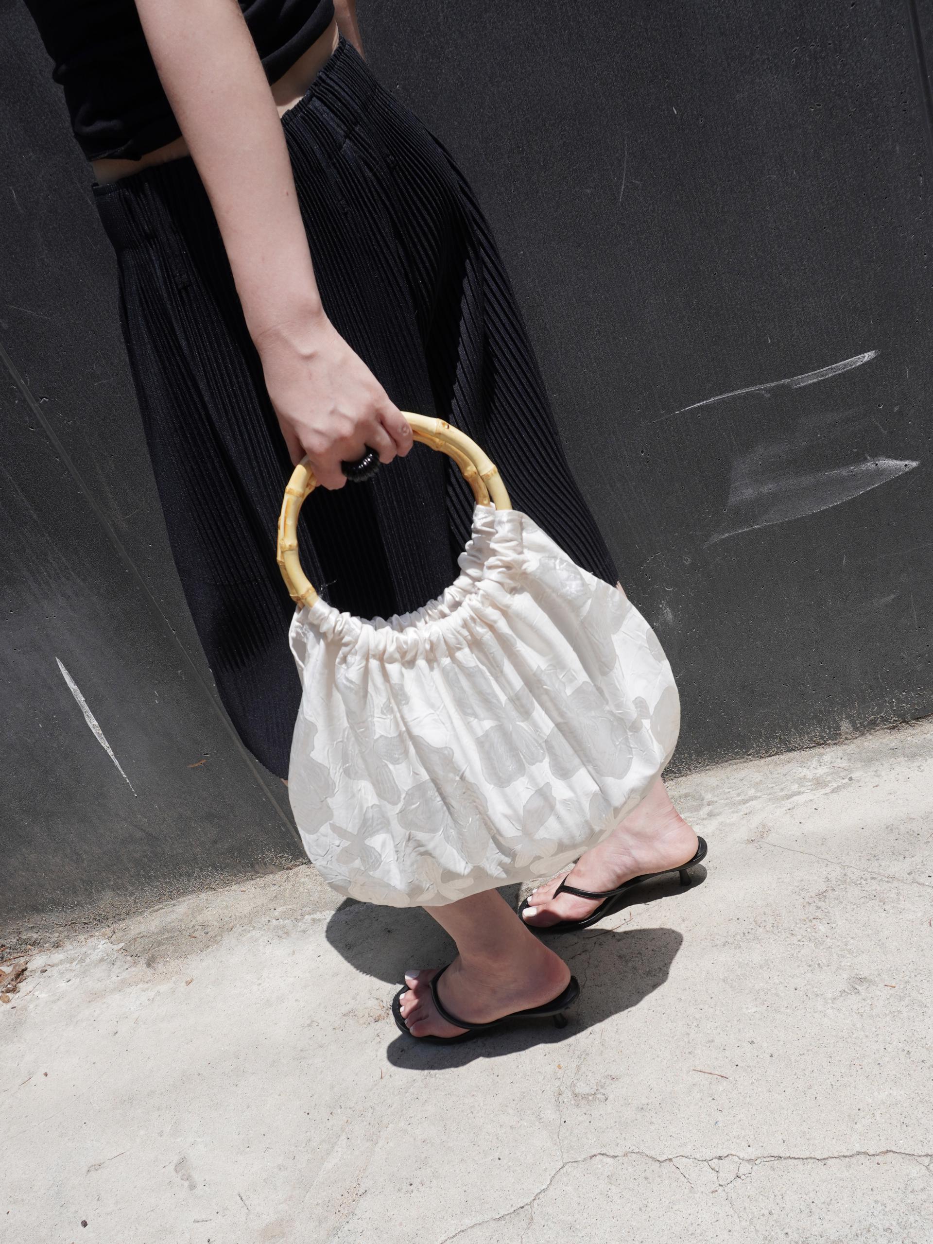 Glow Bamboo Handle Bag - White
