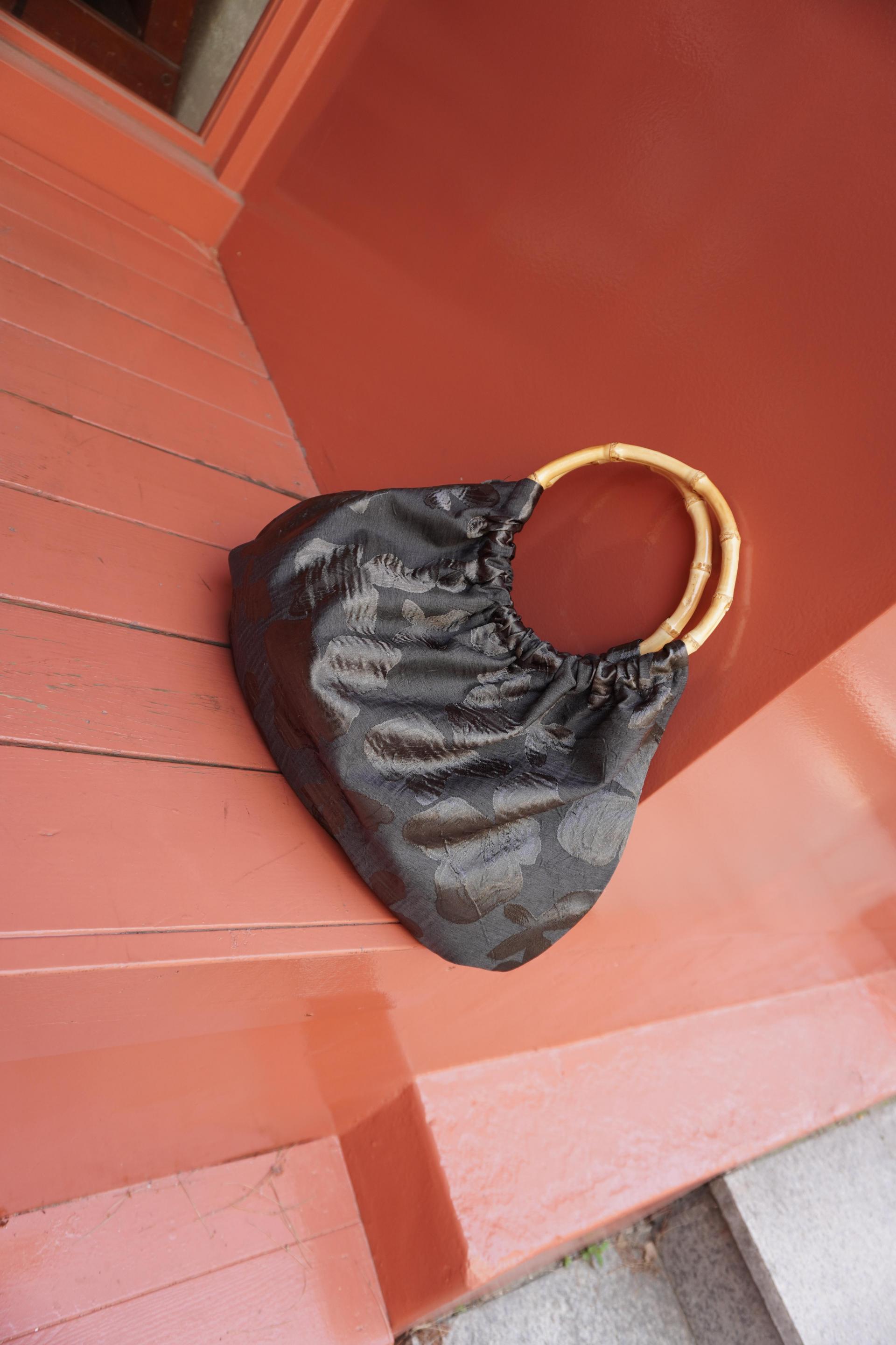 Glow Bamboo Handle Bag - Black
