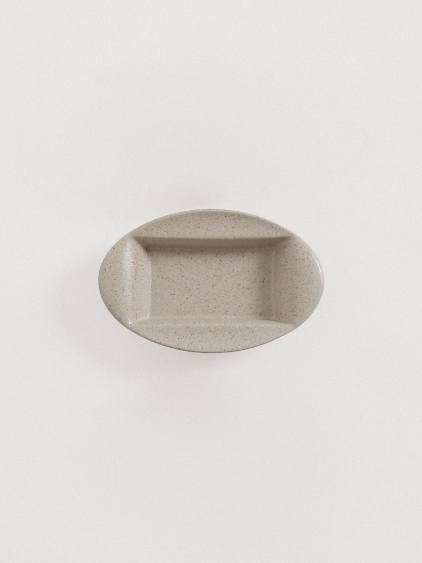 Soil Oval Sauce Bowl - Stone