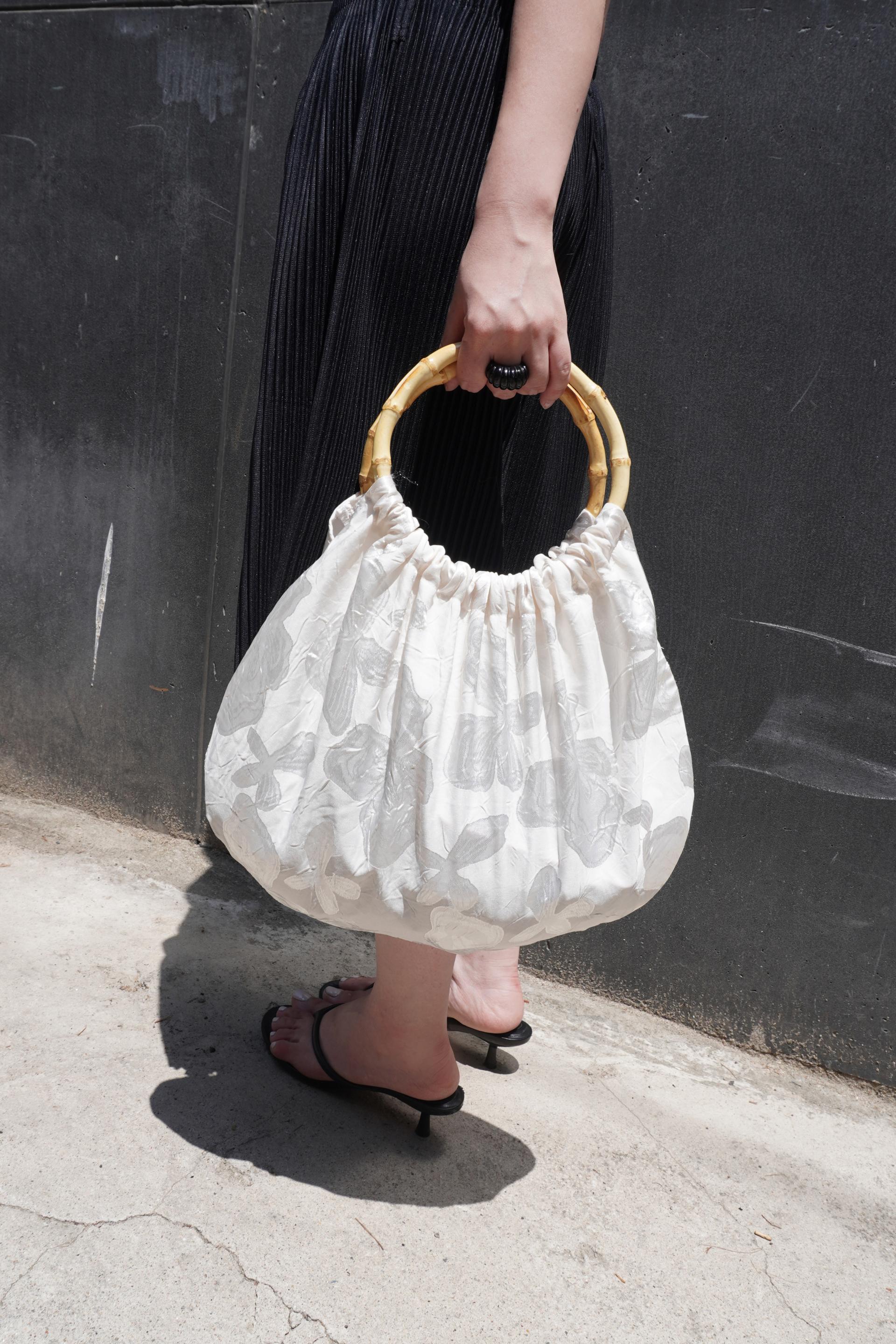 Glow Bamboo Handle Bag - White
