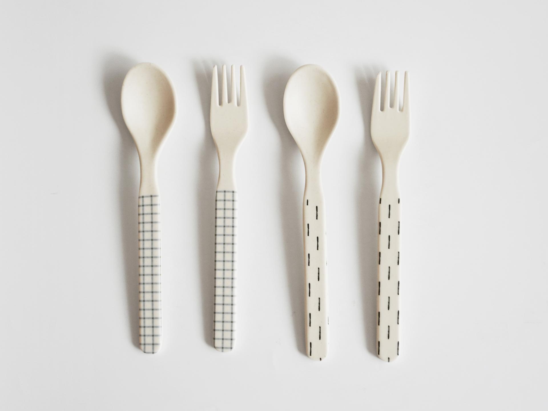 Blue Pattern Picnic Cutlery Set