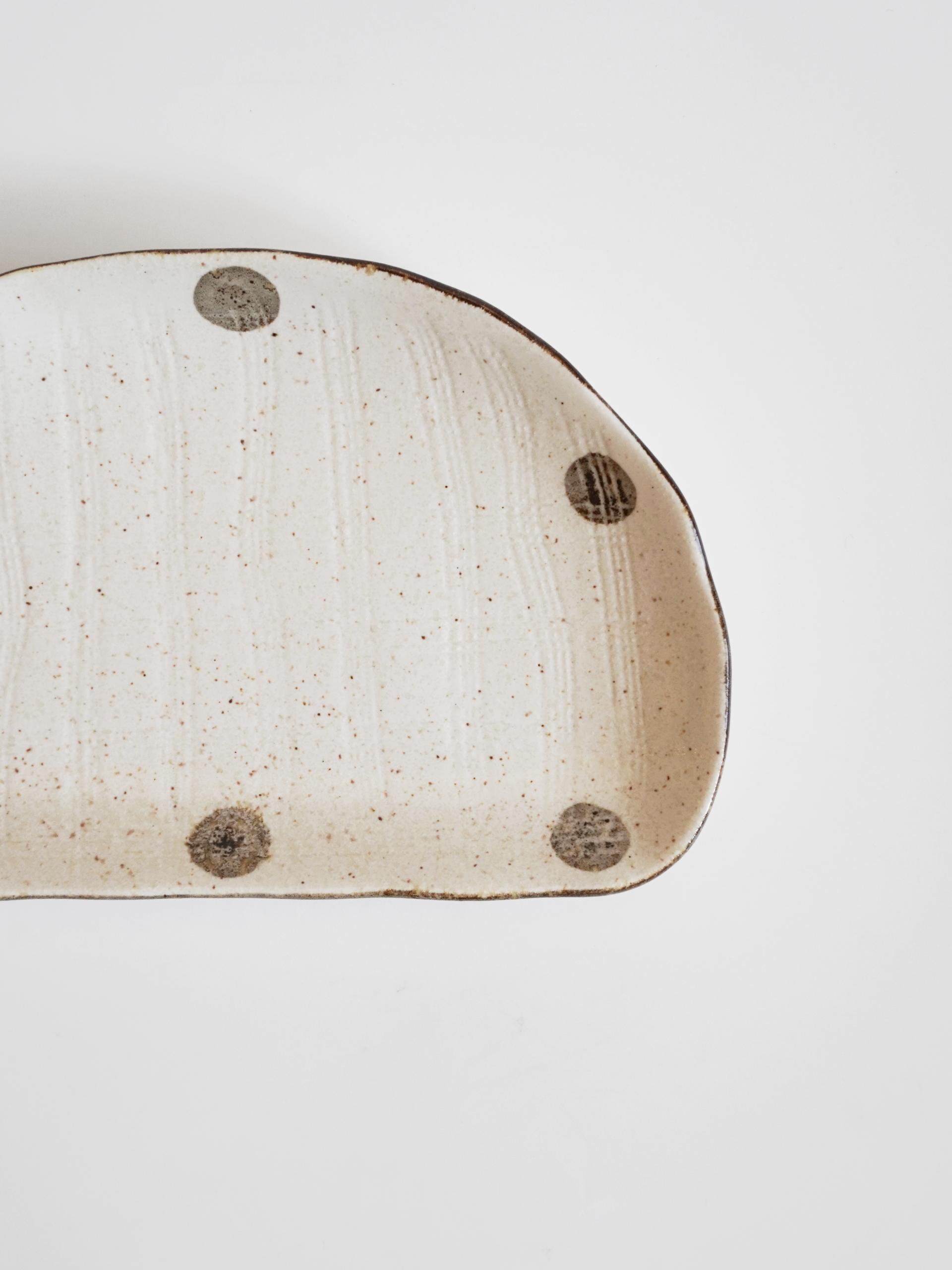 Dot Ceramic Plate - 1구 반달