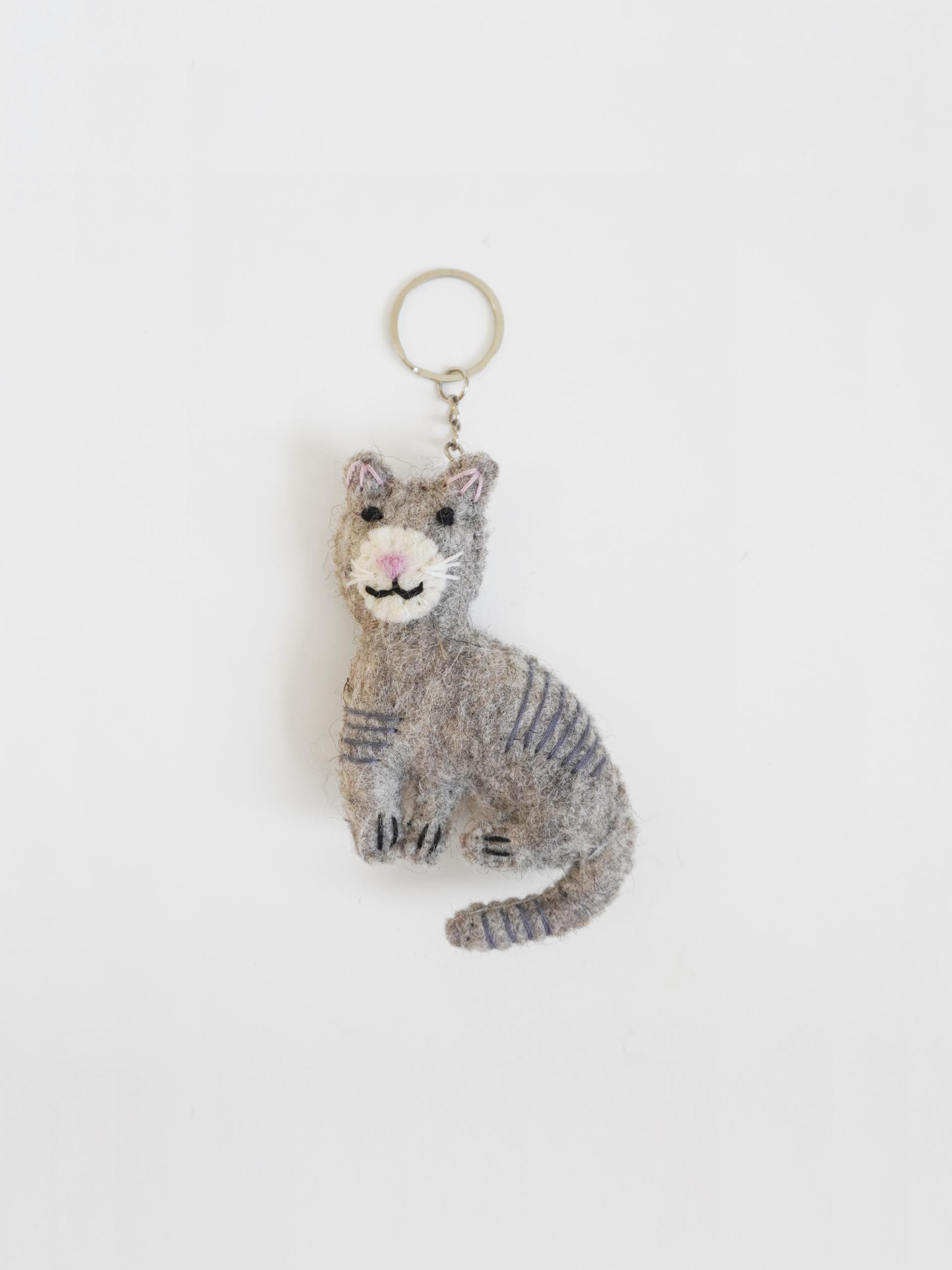 납작 고양이 Wool Keyring (4 Color)