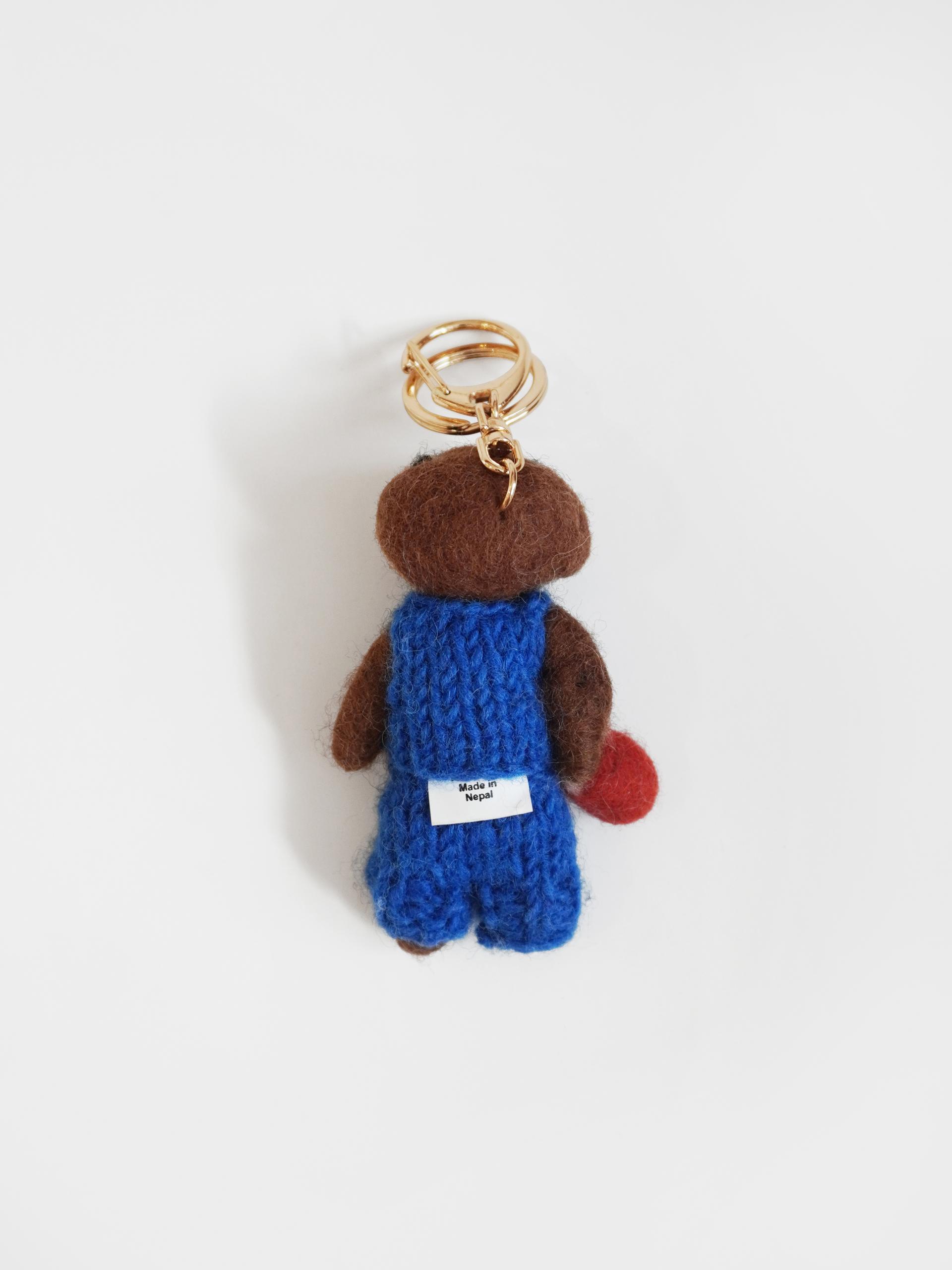 파란 스웨터를 입은 곰 Wool Keyring