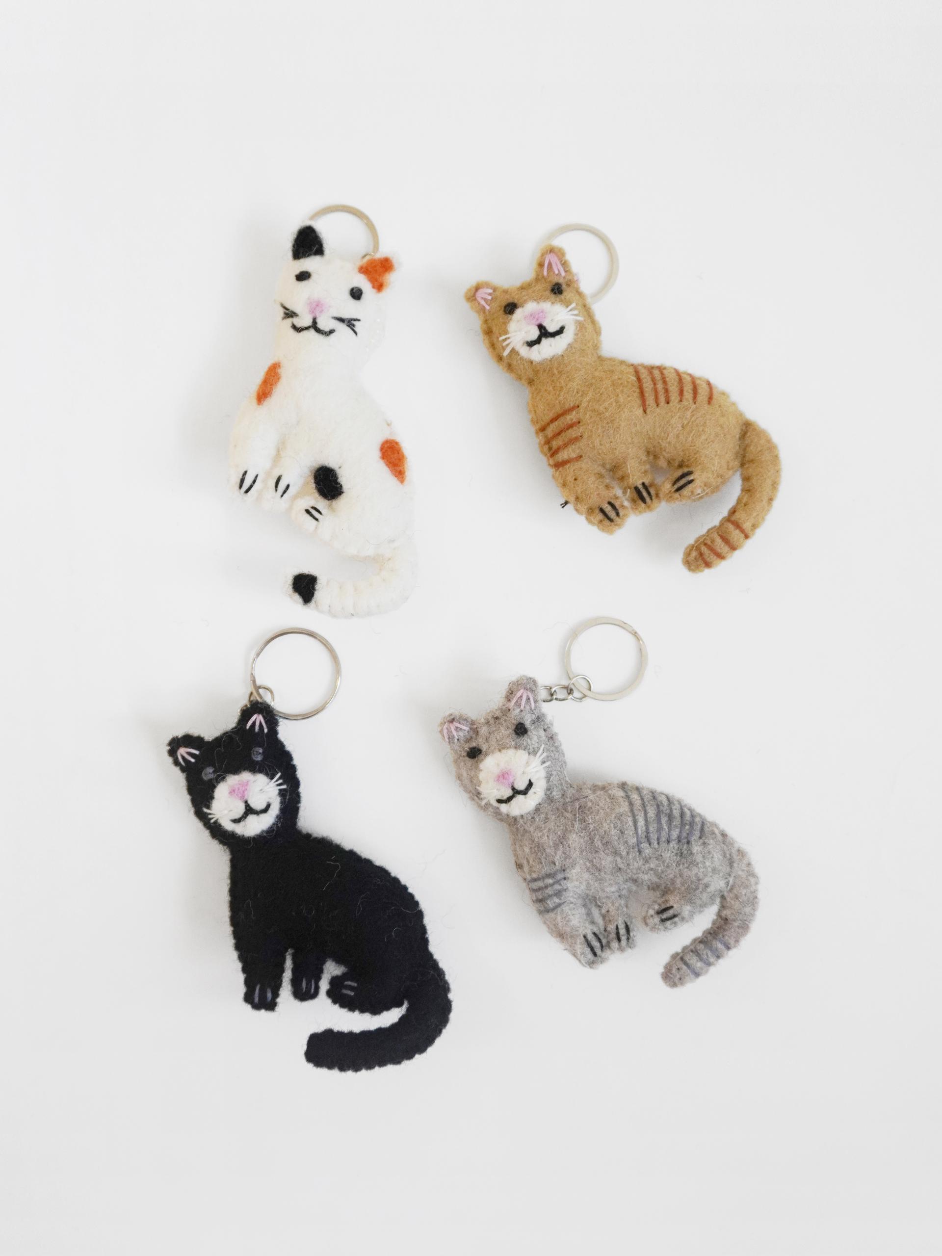 납작 고양이 Wool Keyring (4 Color)