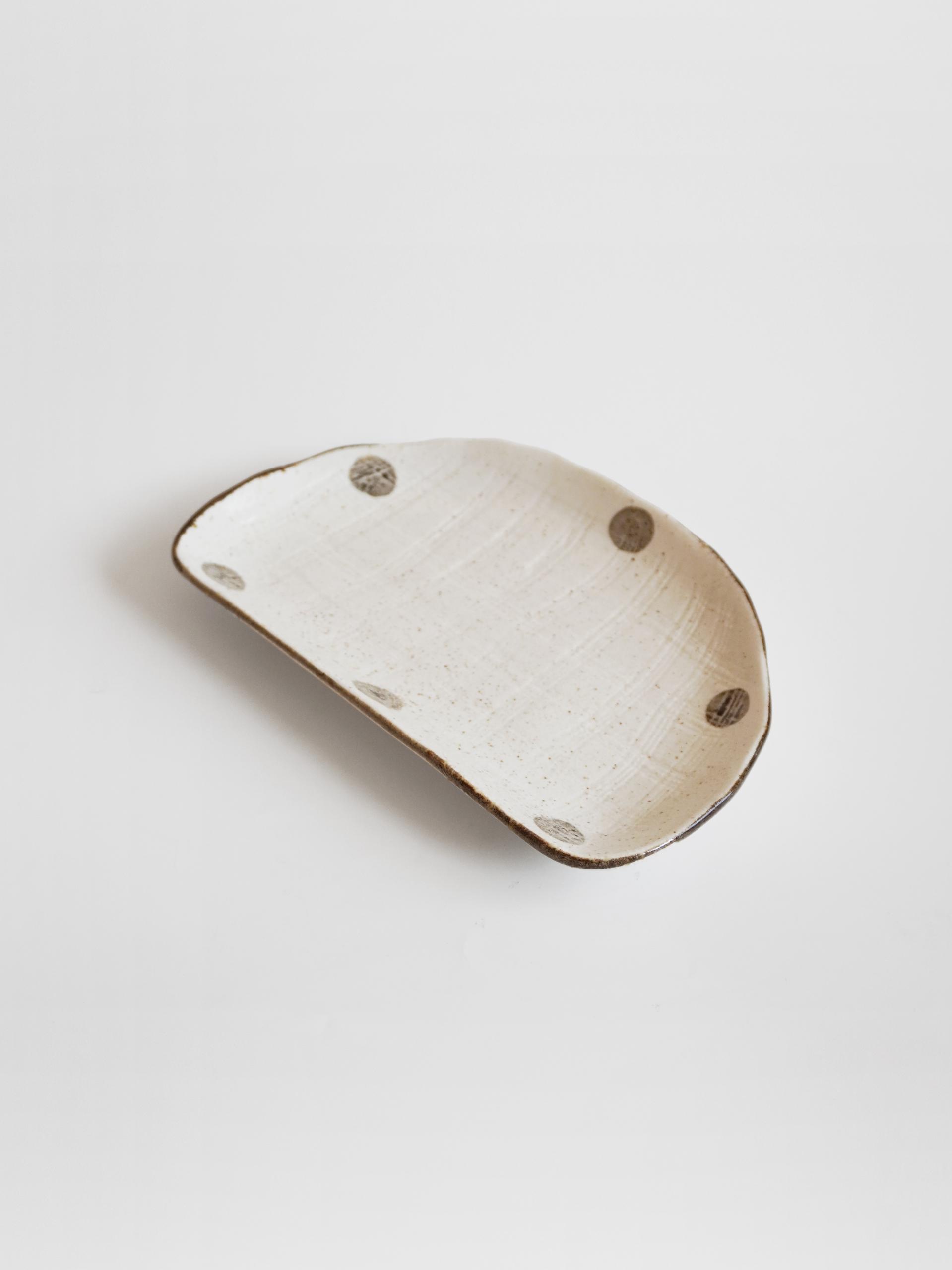 Dot Ceramic Plate - 1구 반달