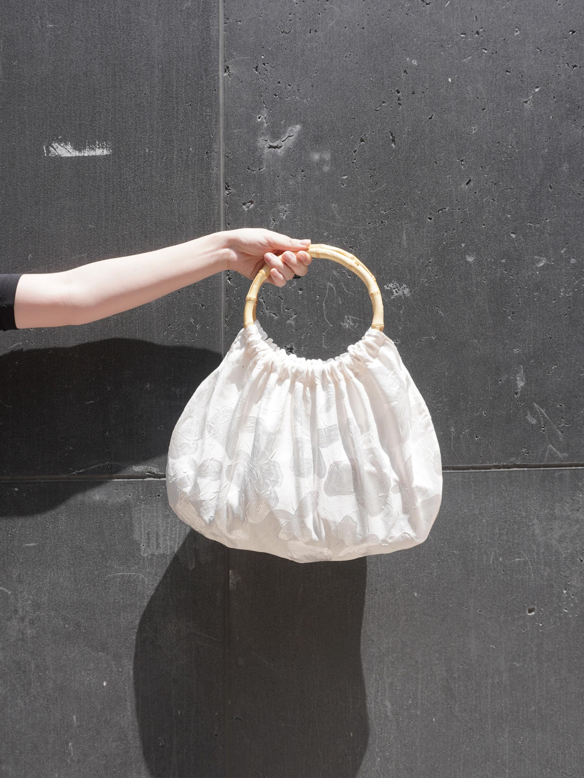 Glow Bamboo Handle Bag - White