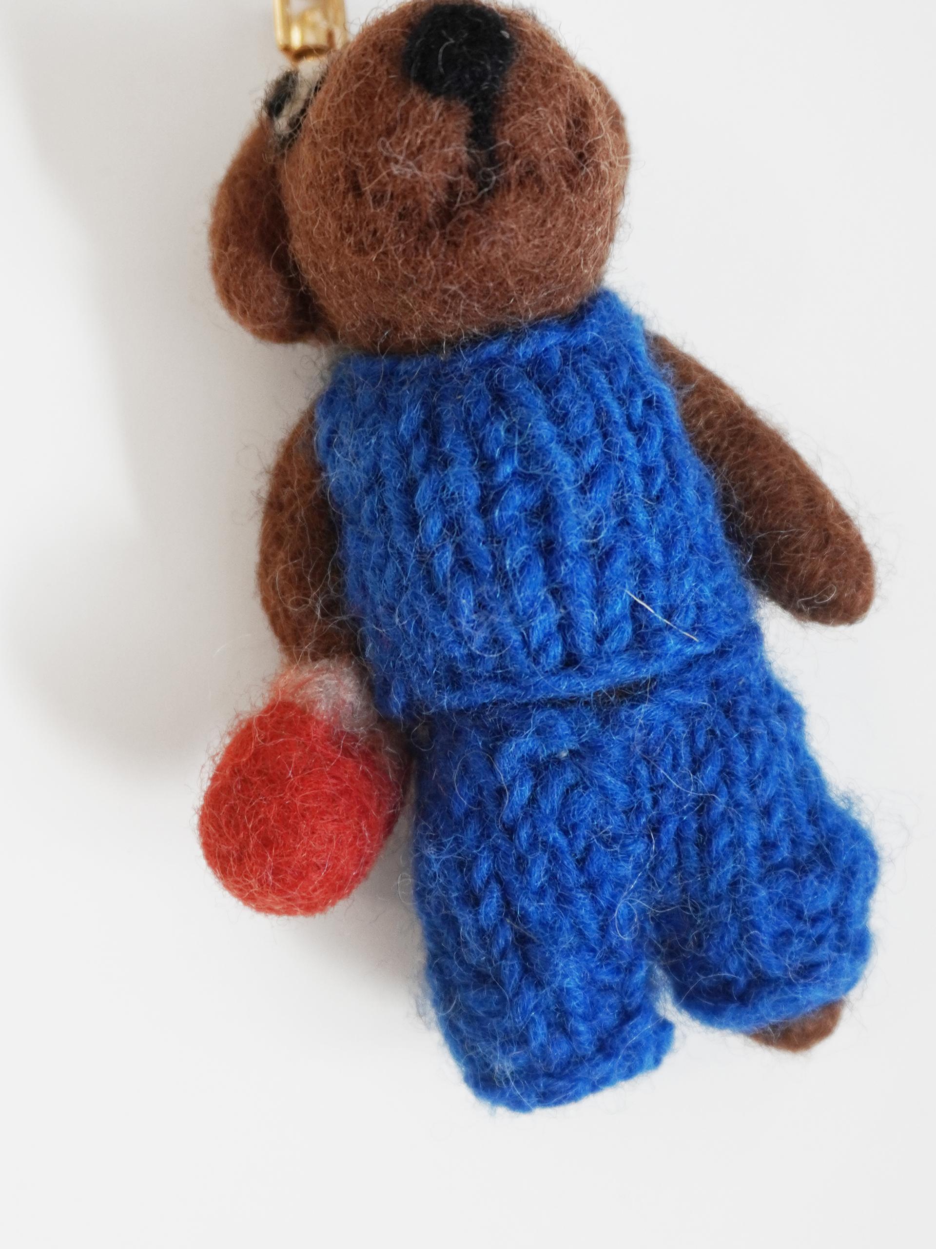파란 스웨터를 입은 곰 Wool Keyring