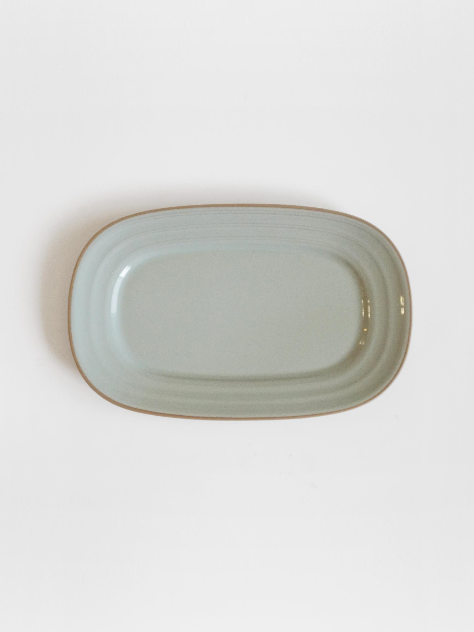 Mint Beige Line Oval Plate (2 Size)