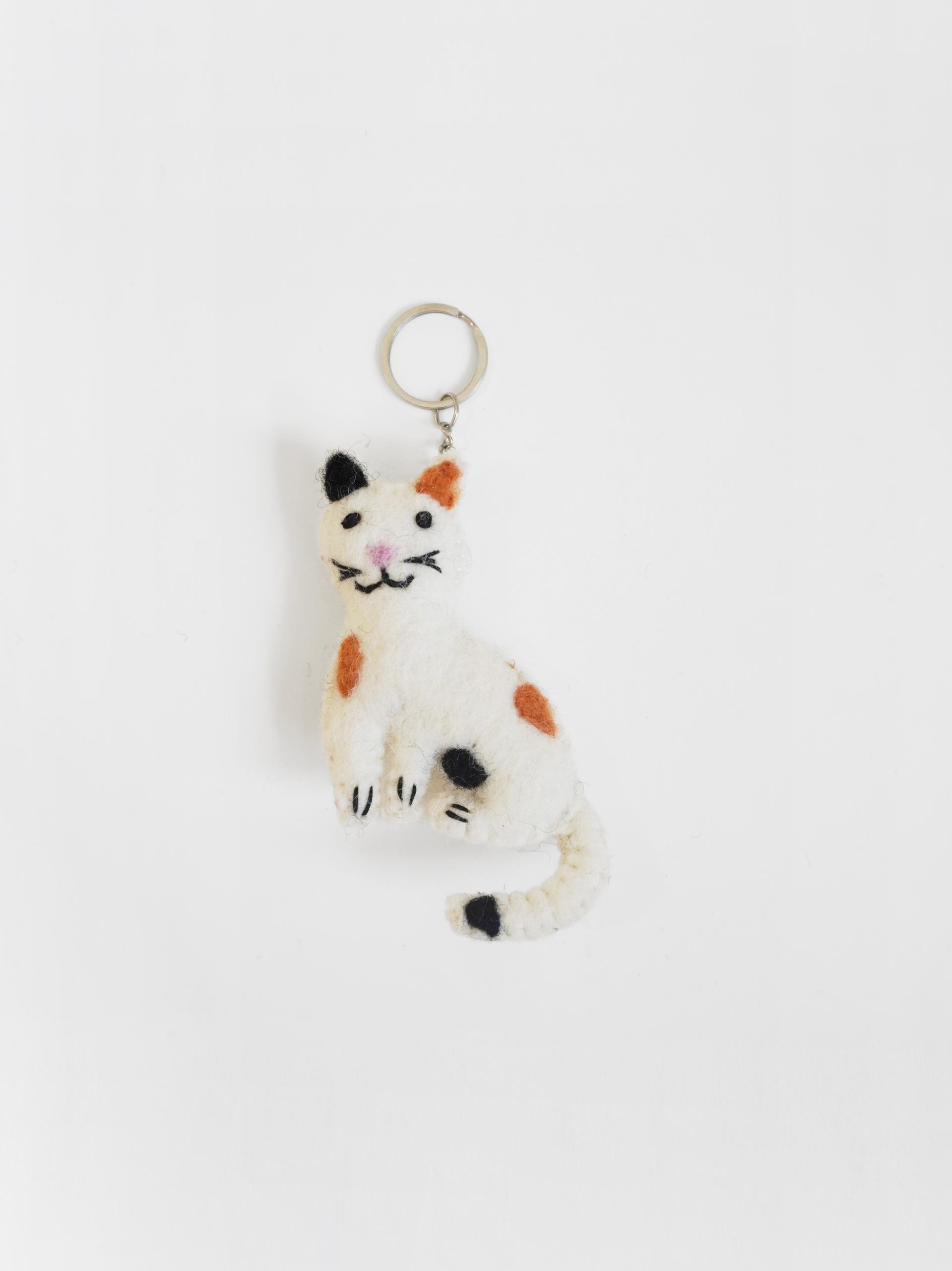 납작 고양이 Wool Keyring (4 Color)