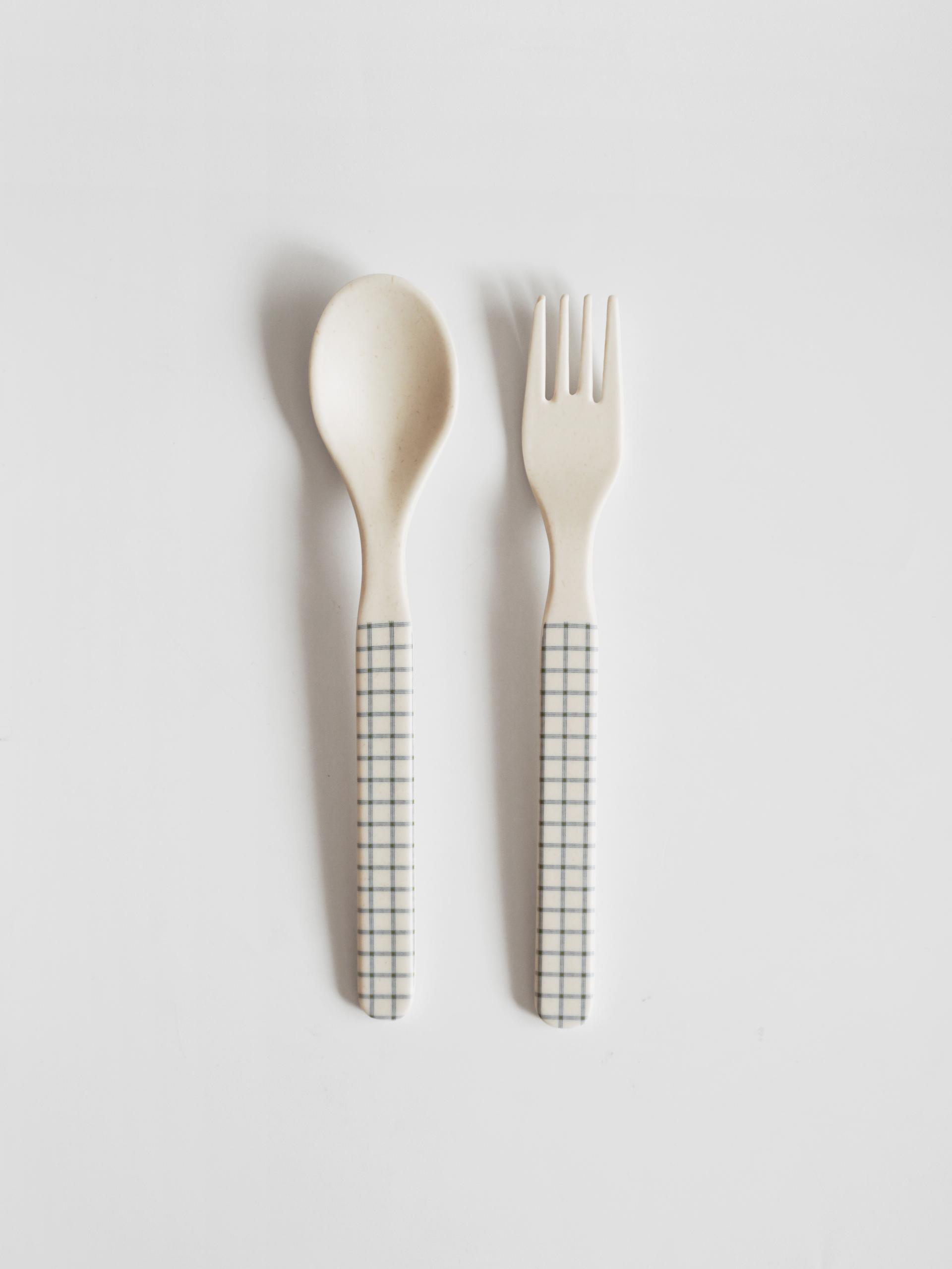 Blue Pattern Picnic Cutlery Set