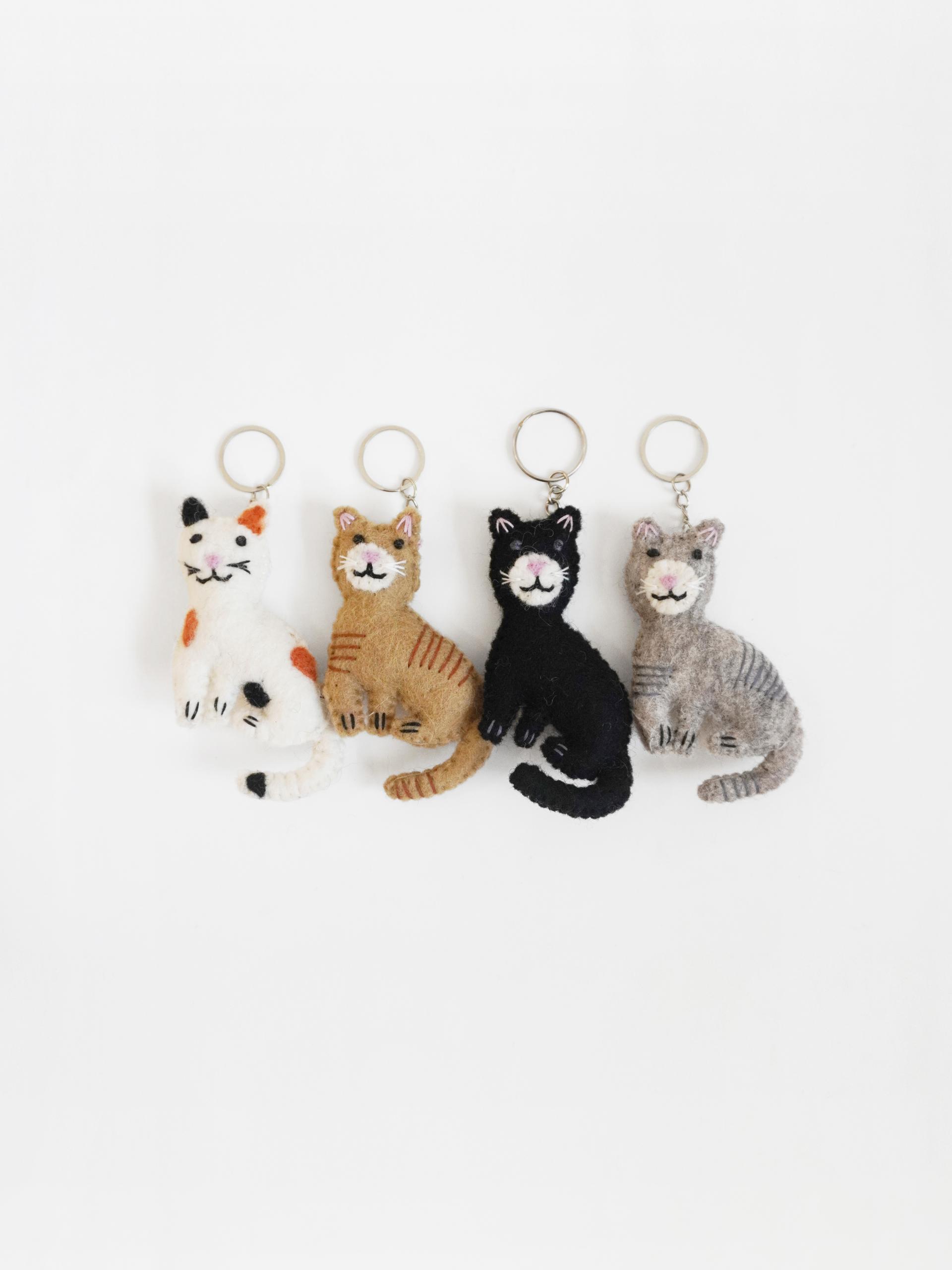 납작 고양이 Wool Keyring (4 Color)