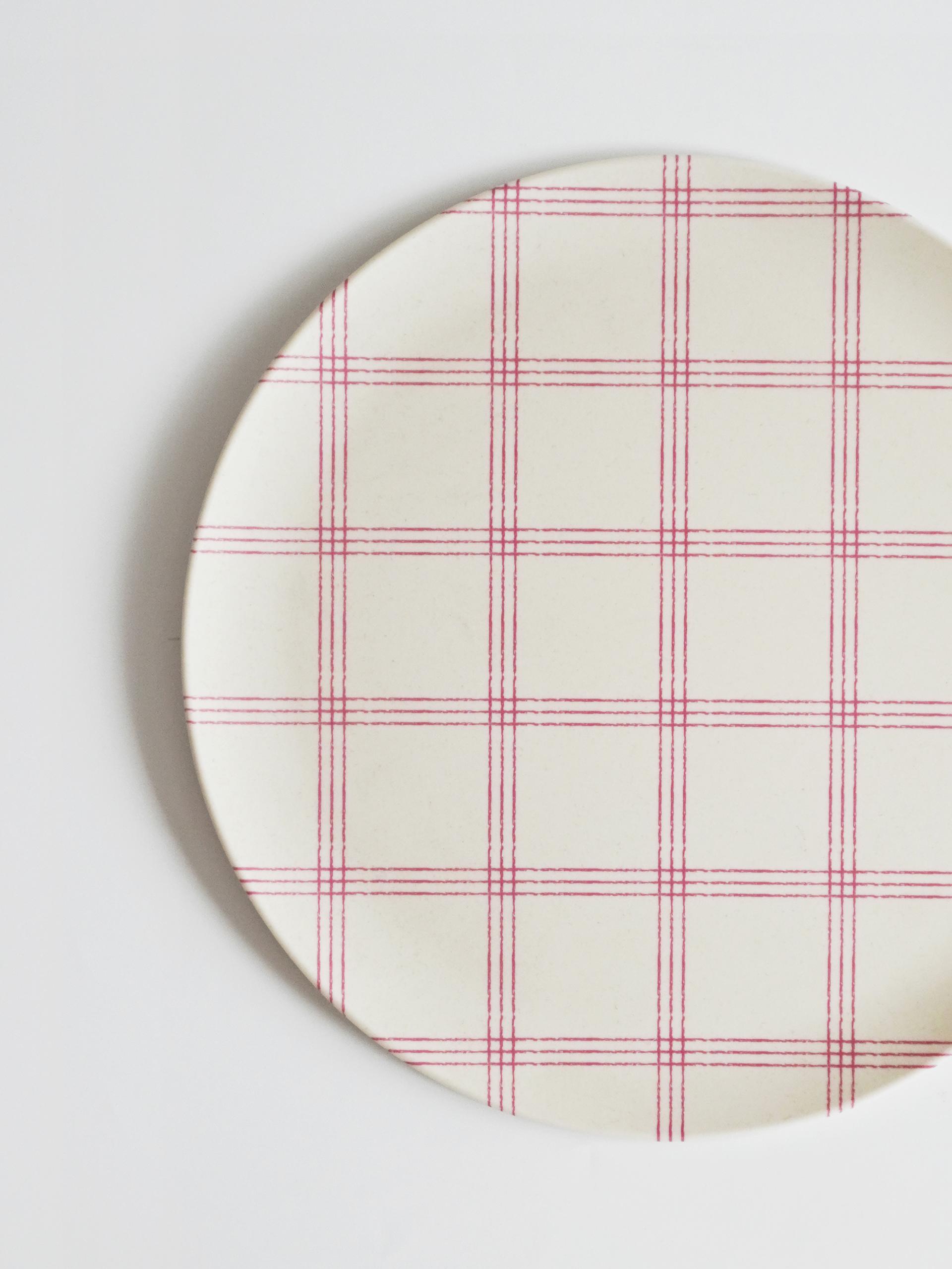 Pink Pattern Picnic Plate (L)