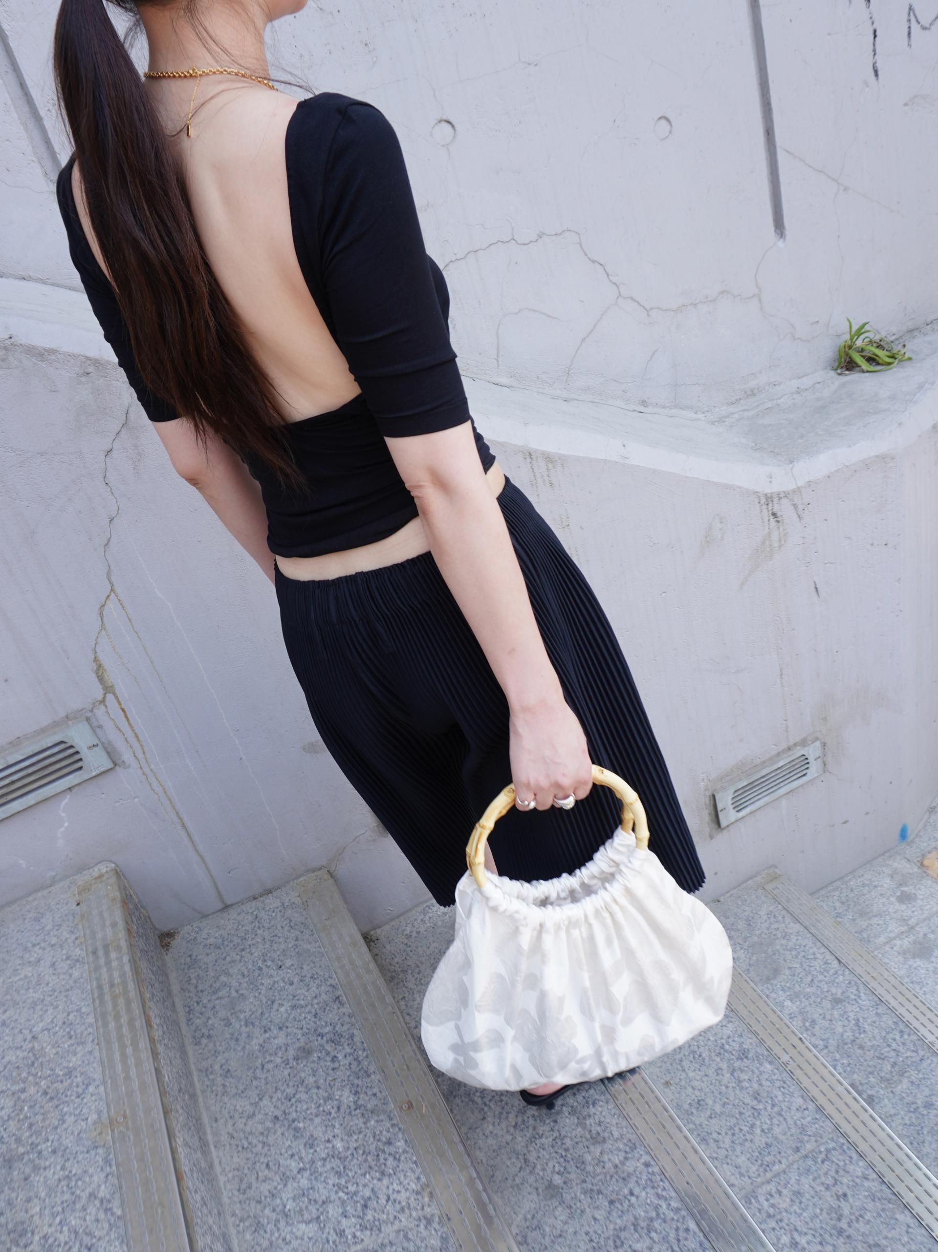 Glow Bamboo Handle Bag - White