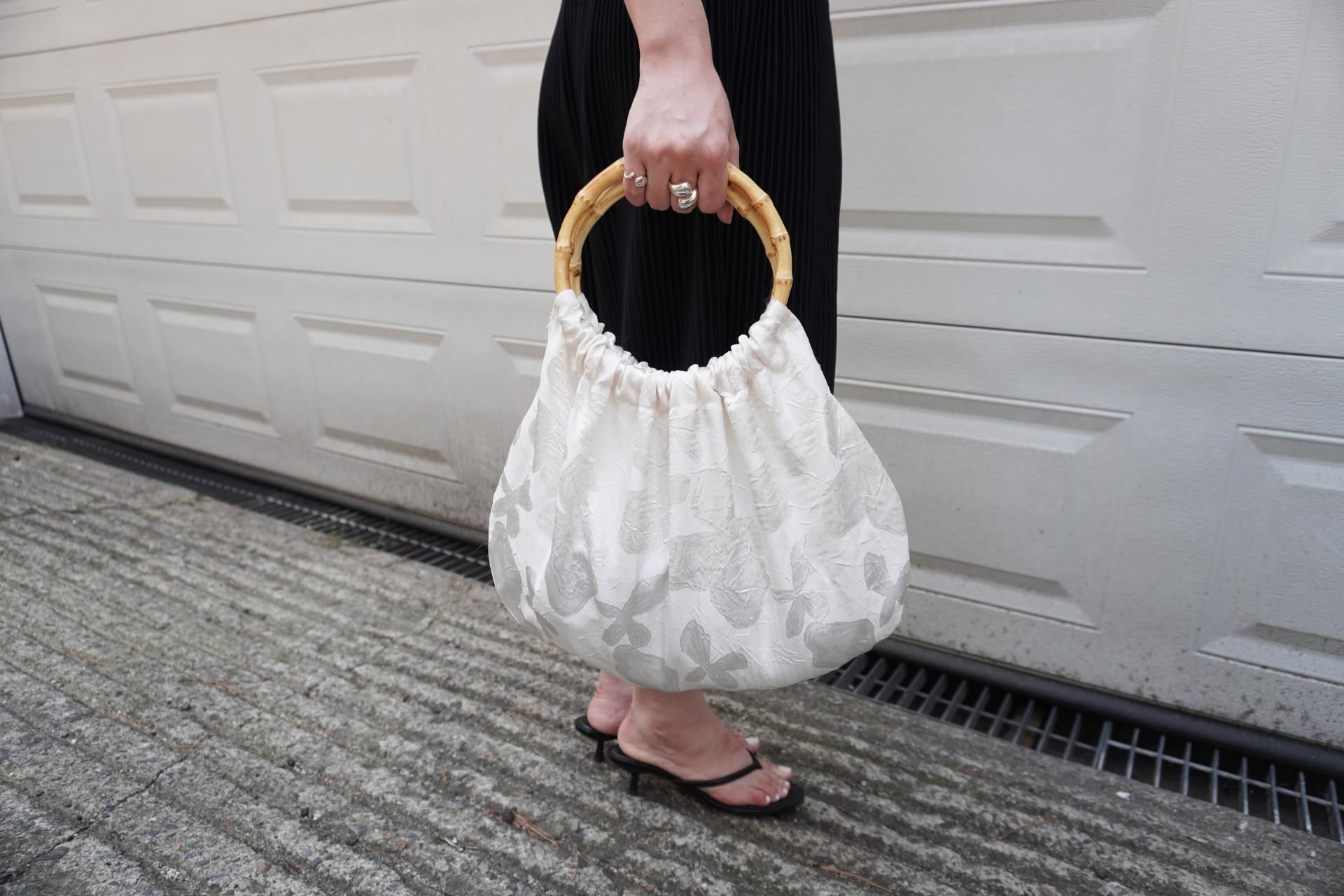 Glow Bamboo Handle Bag - White