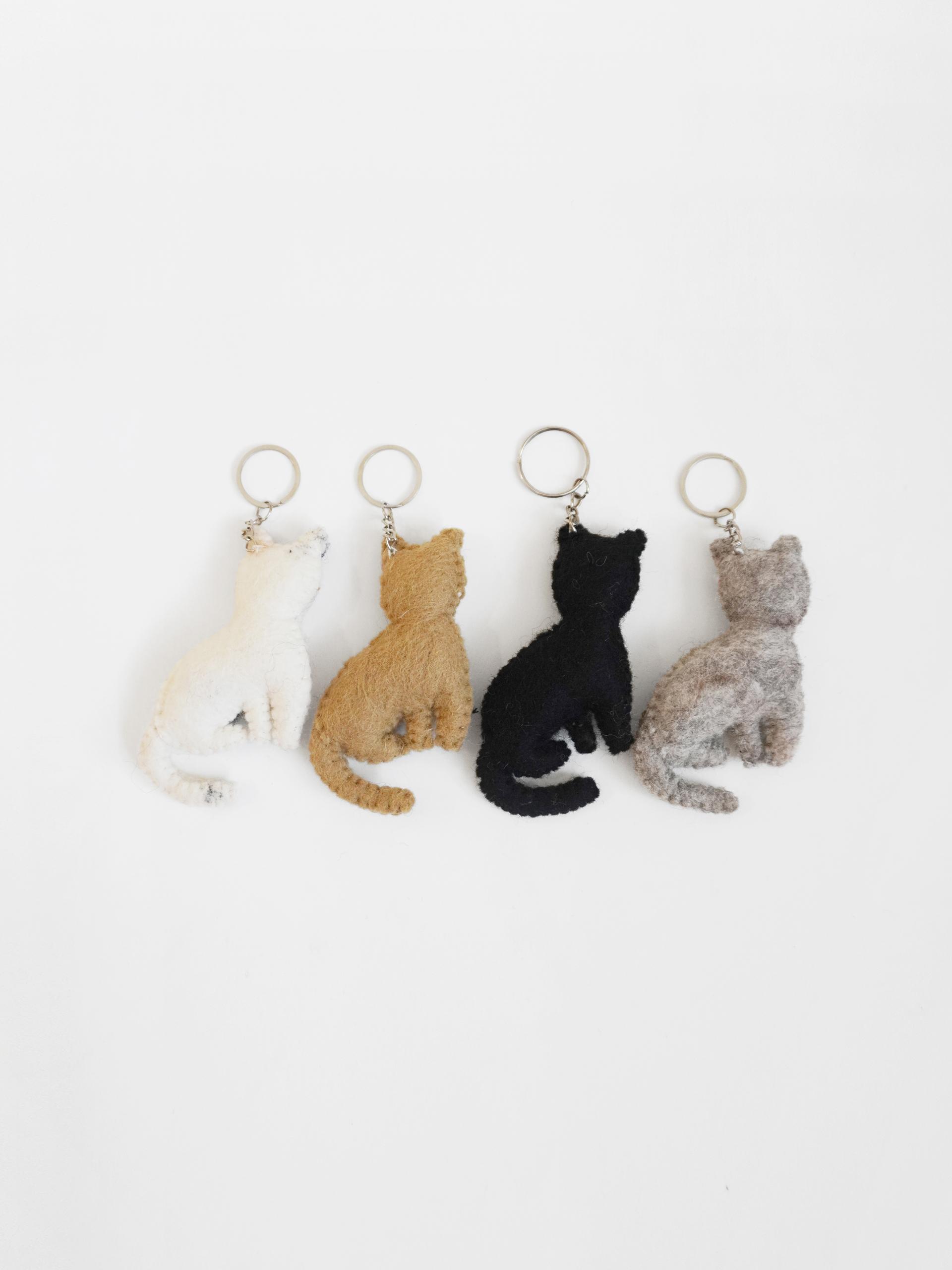 납작 고양이 Wool Keyring (4 Color)