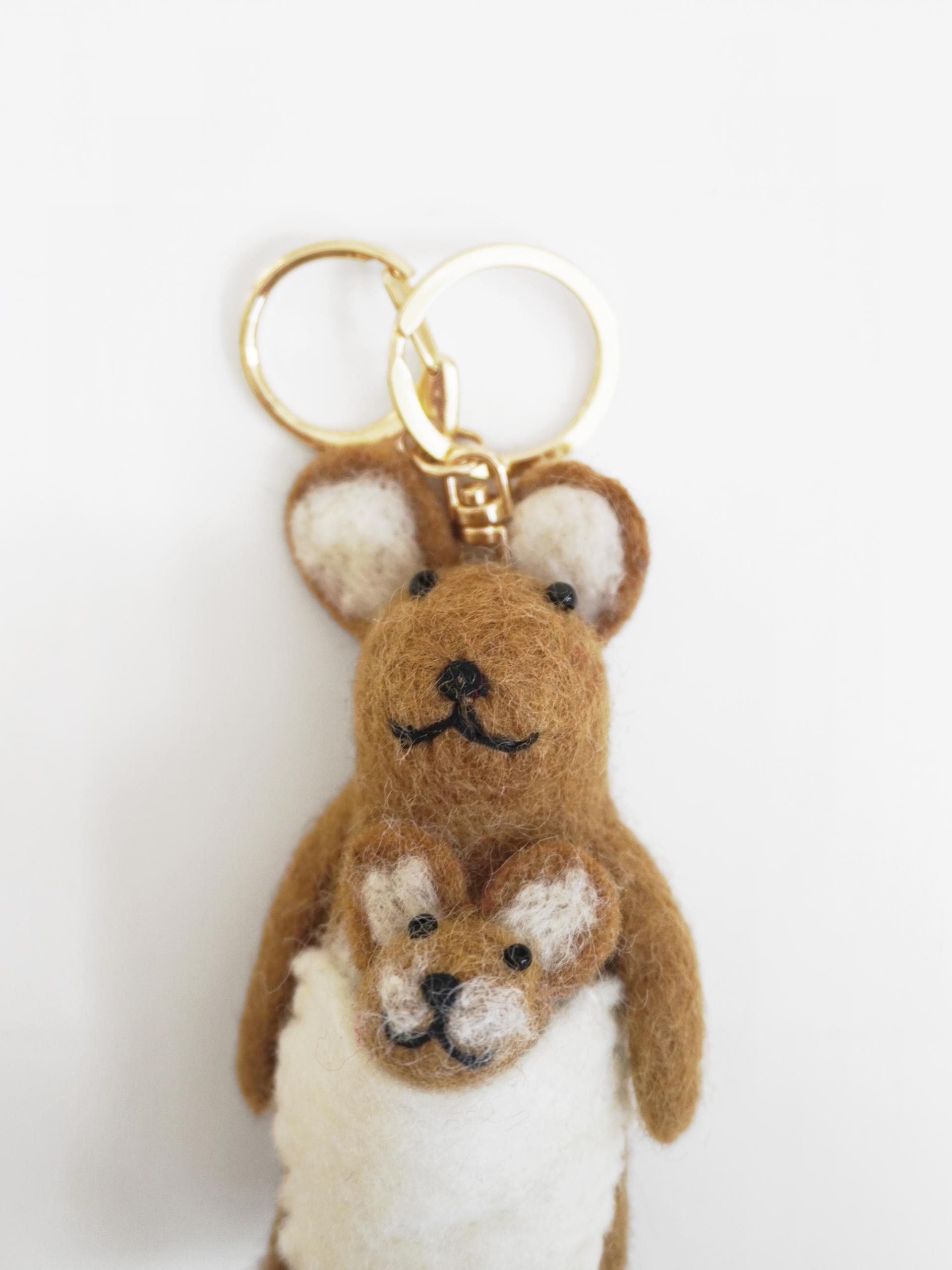 캥거루 Wool Keyring