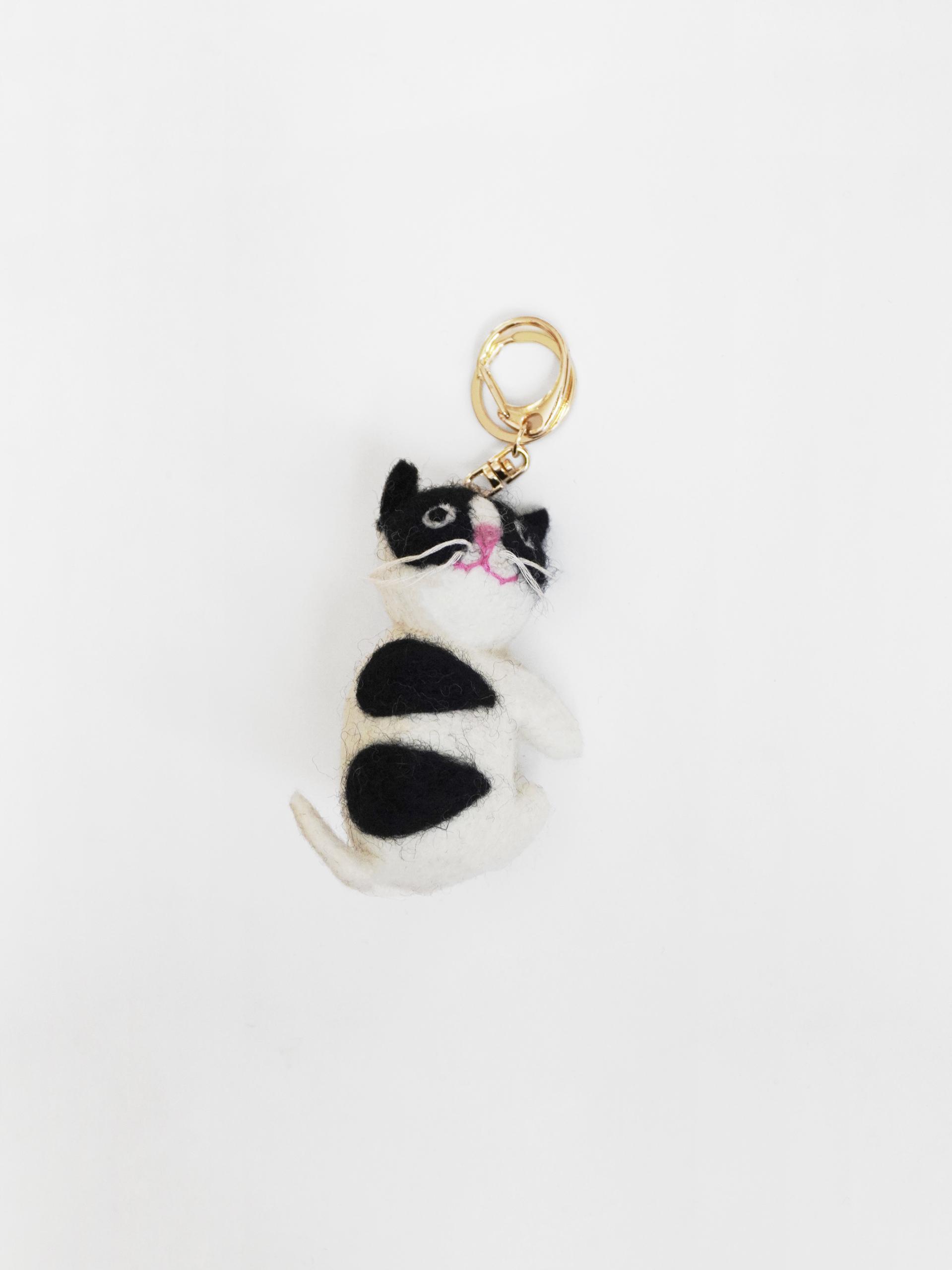 얼룩 소 고양이 Wool Keyring
