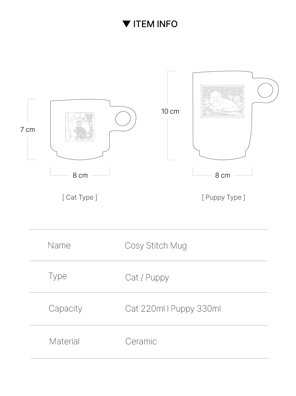 Cosy Stitch Mug - Cat