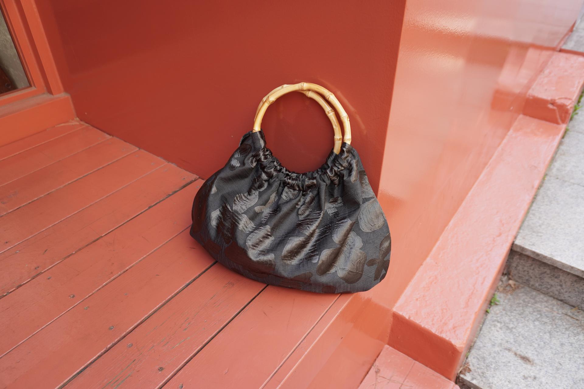 Glow Bamboo Handle Bag - Black