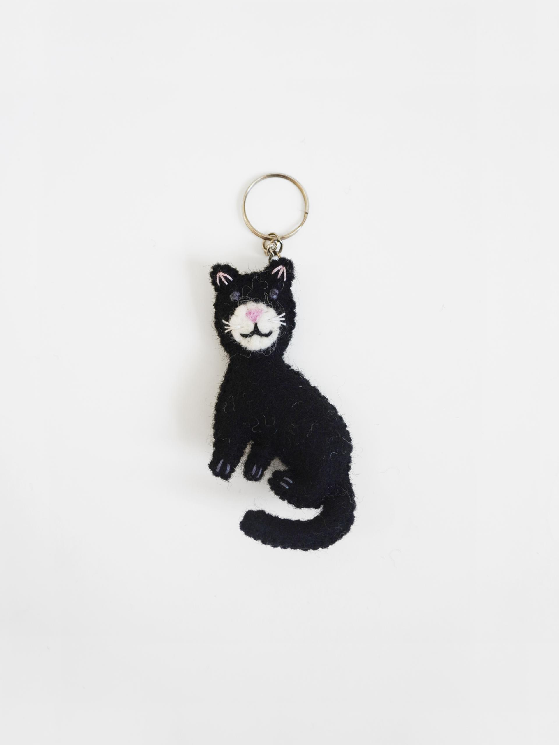 납작 고양이 Wool Keyring (4 Color)