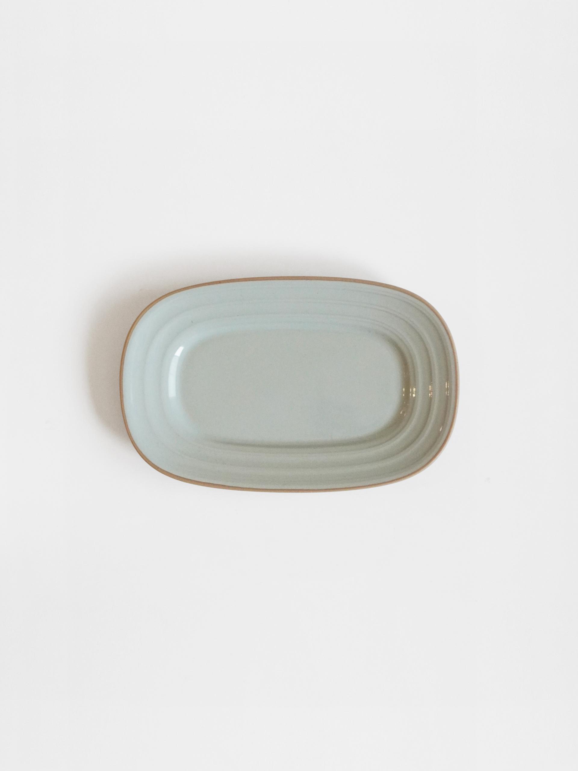 Mint Beige Line Oval Plate (2 Size)