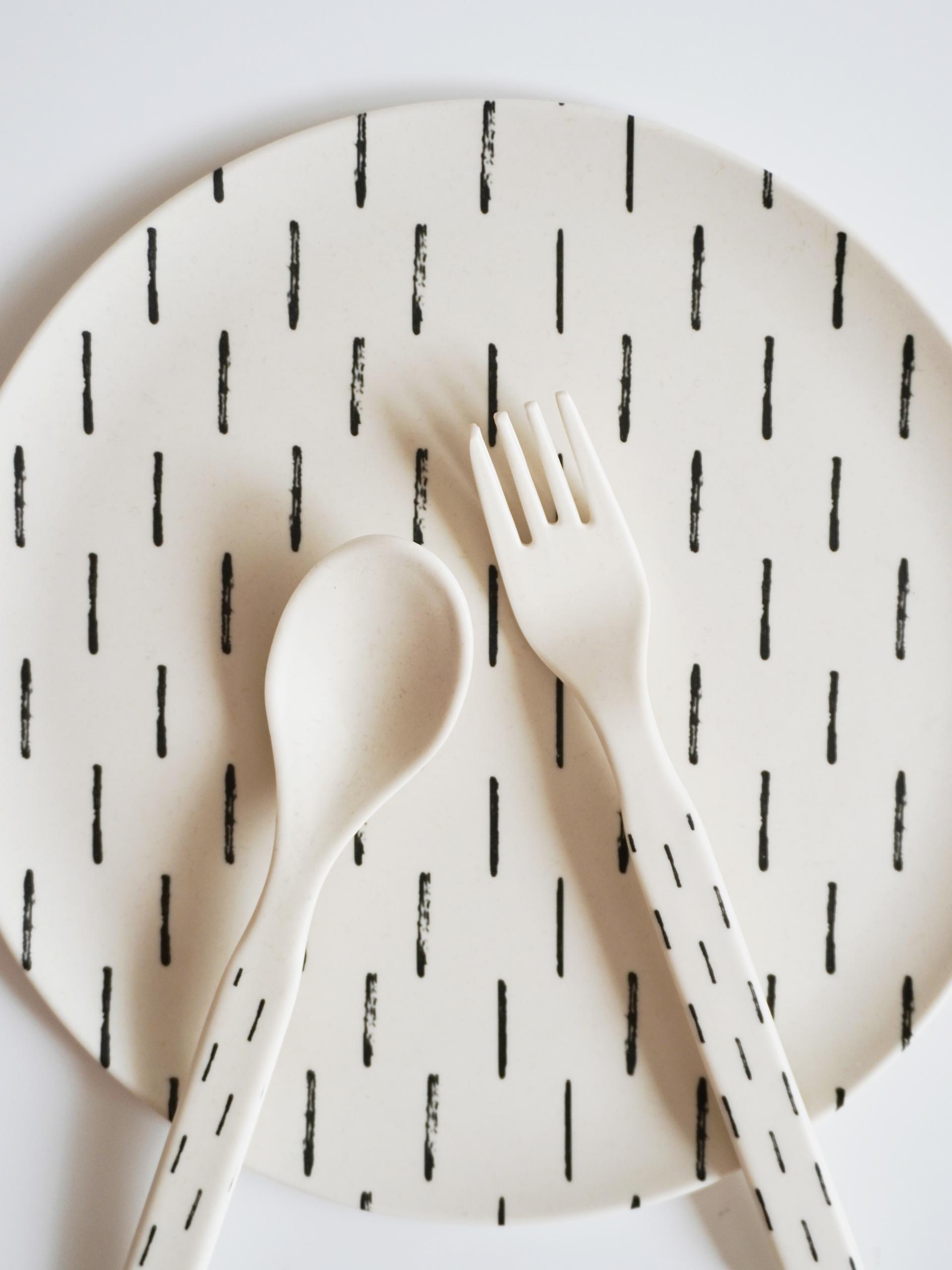 Line Pattern Picnic Cutlery Set