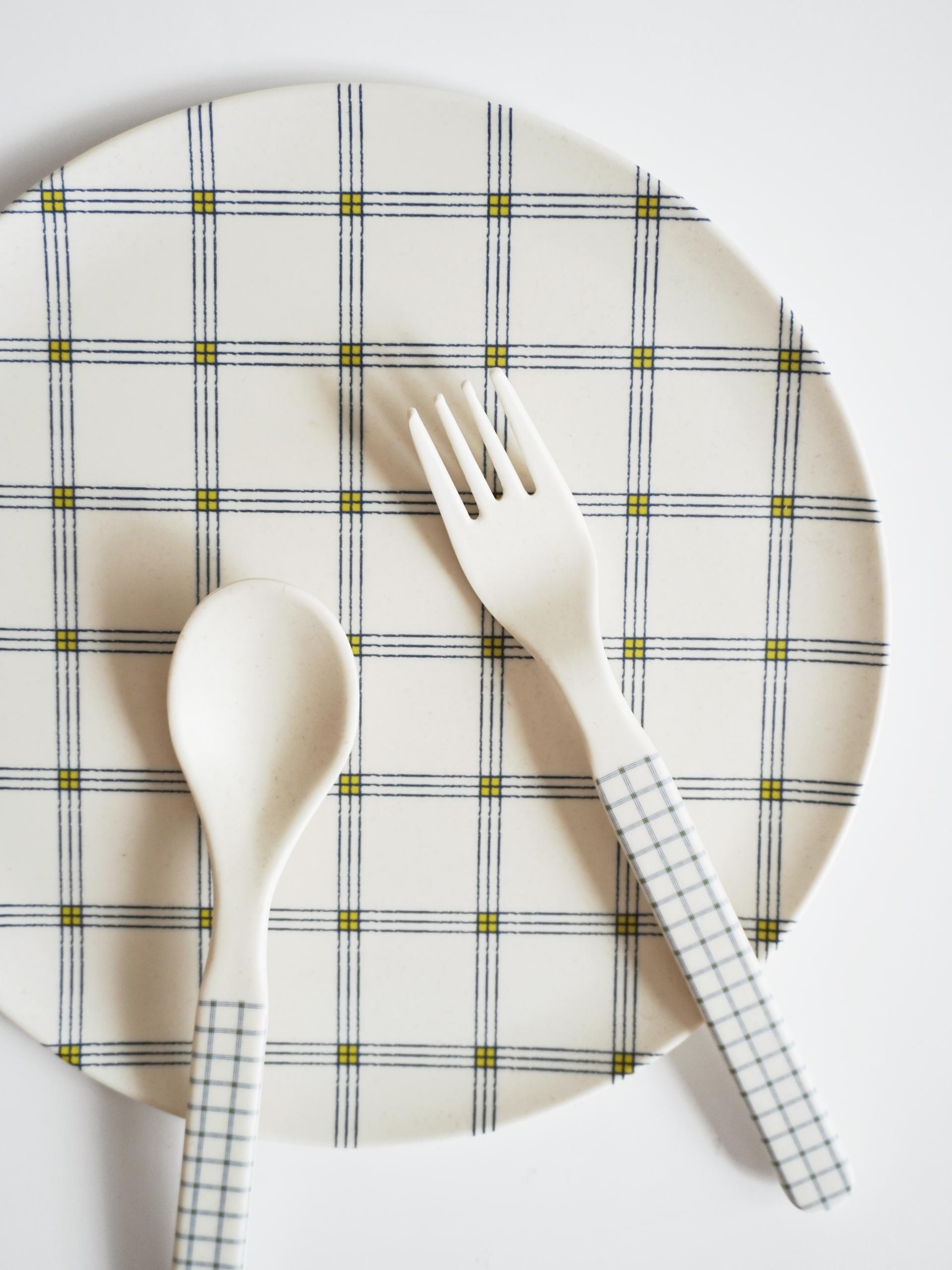 Blue Pattern Picnic Cutlery Set