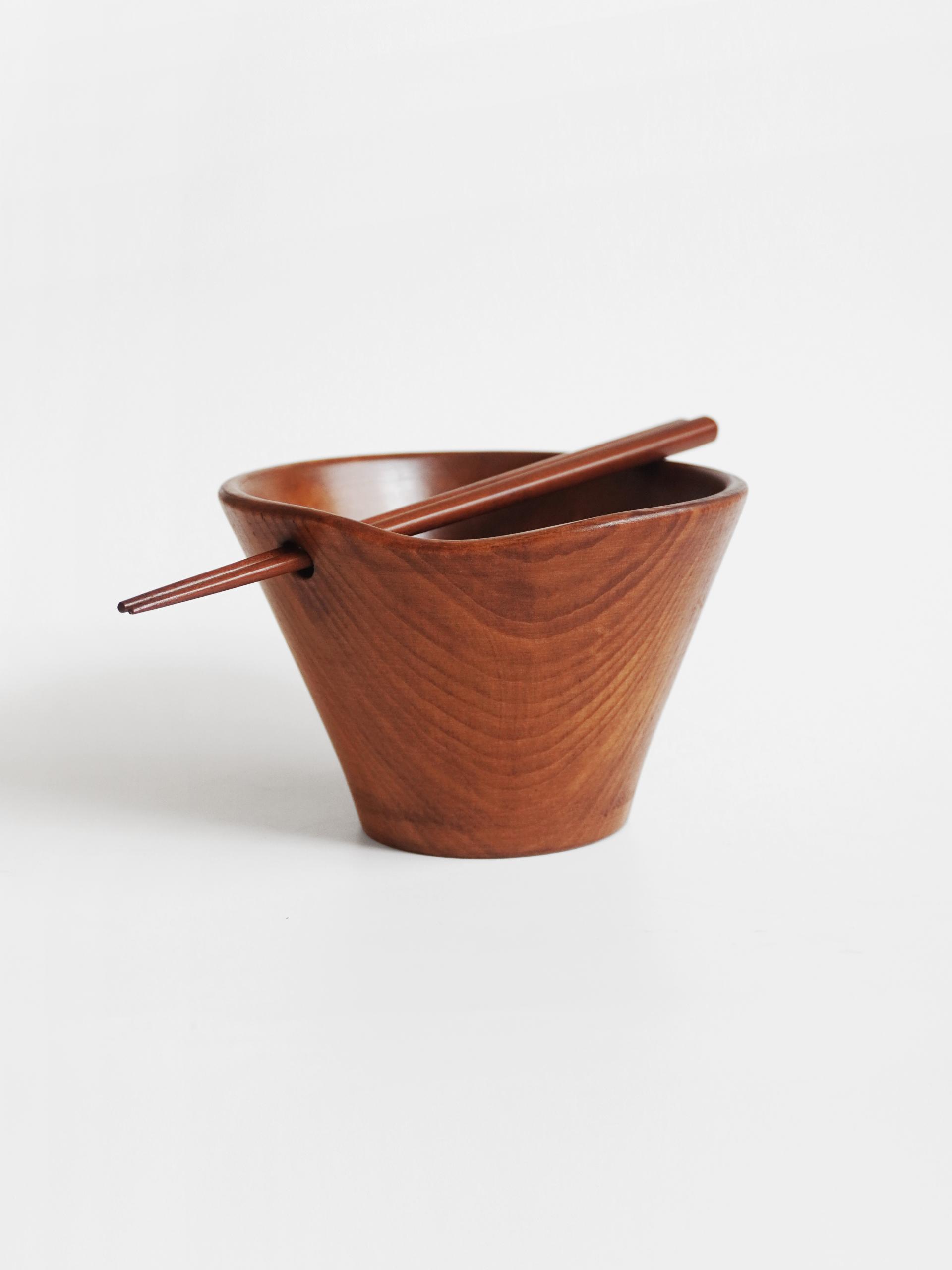 Wood Bowl & Chopstick Set