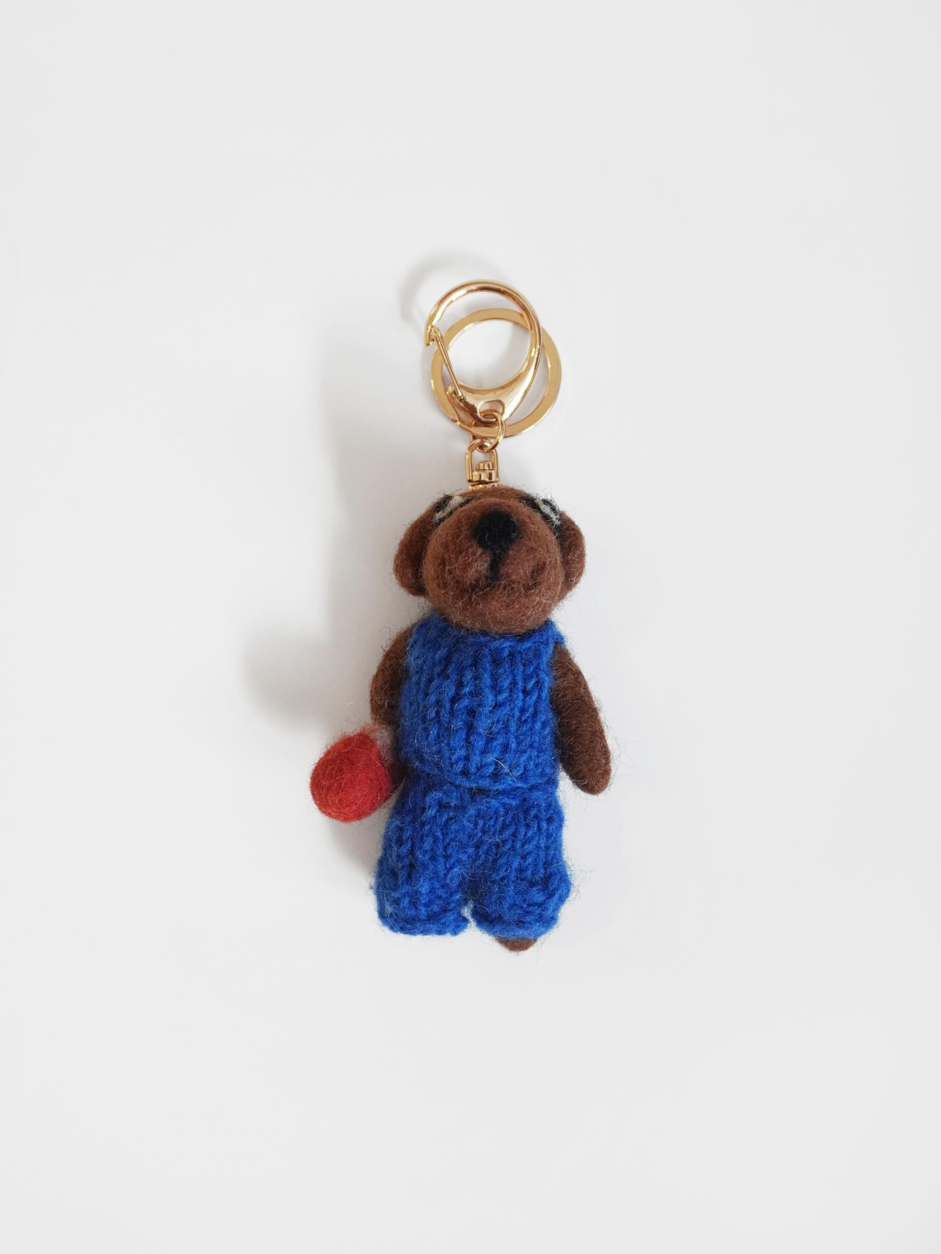파란 스웨터를 입은 곰 Wool Keyring