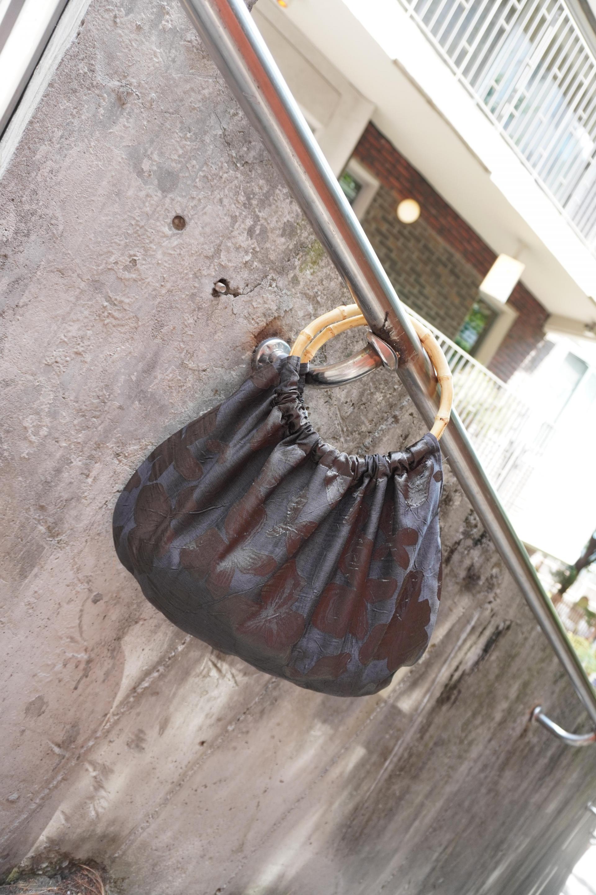 Glow Bamboo Handle Bag - Black