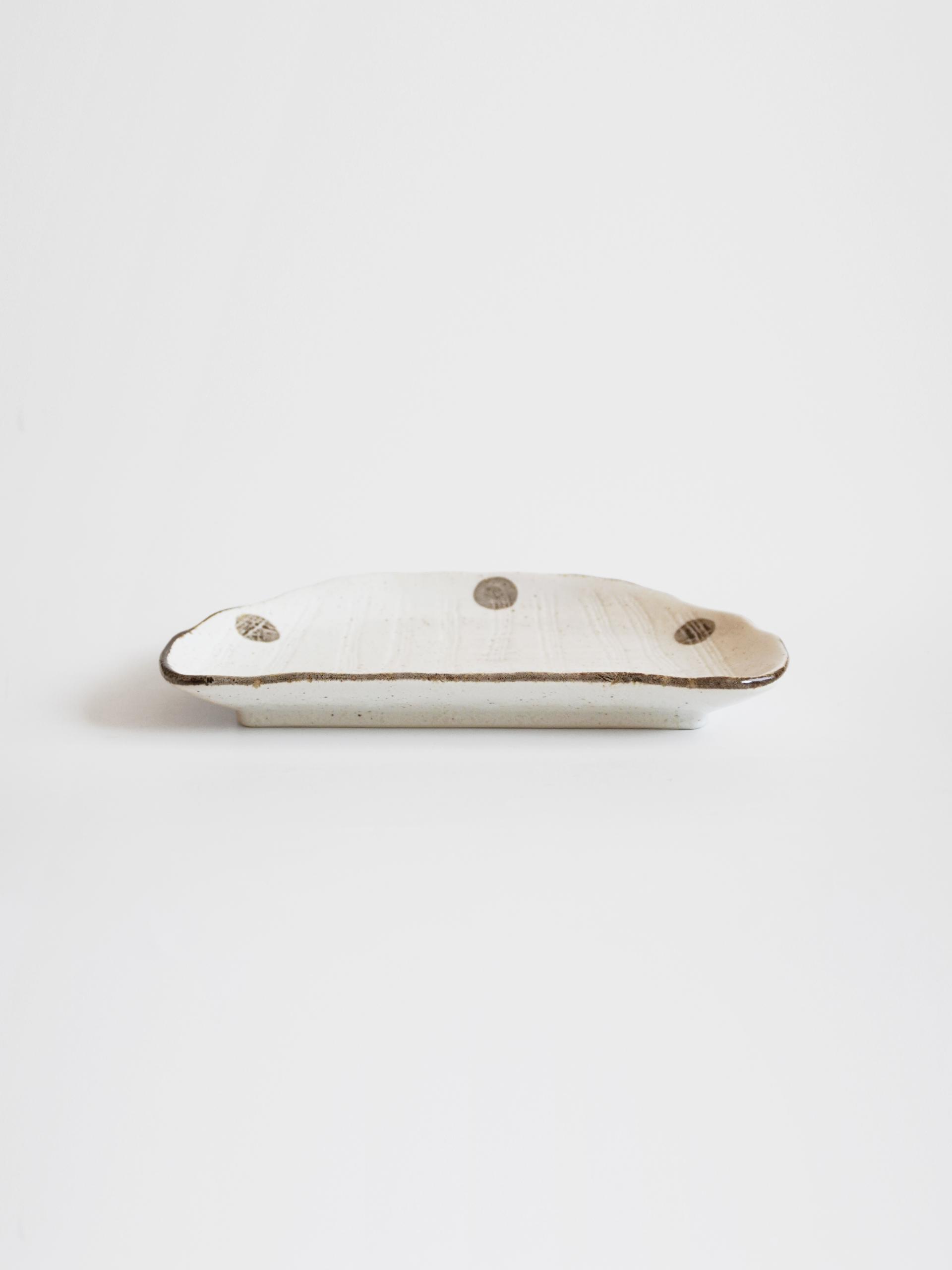 Dot Ceramic Plate - 1구 반달