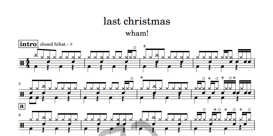 [은규네스튜디오] 드럼악보 wham! - last christmas