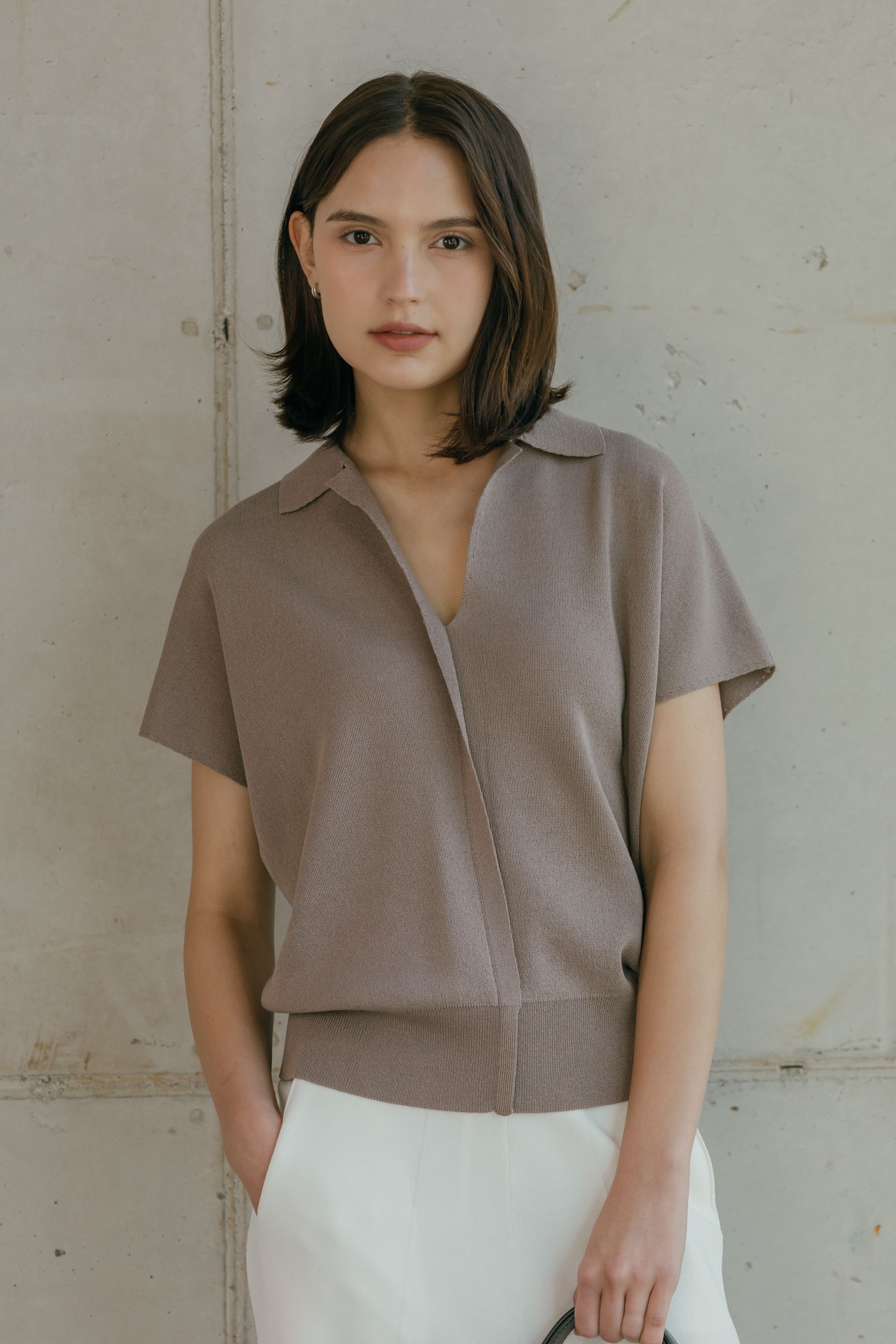 플로렌 시그니처 카라 니트 TOP_IVORY (3colors)